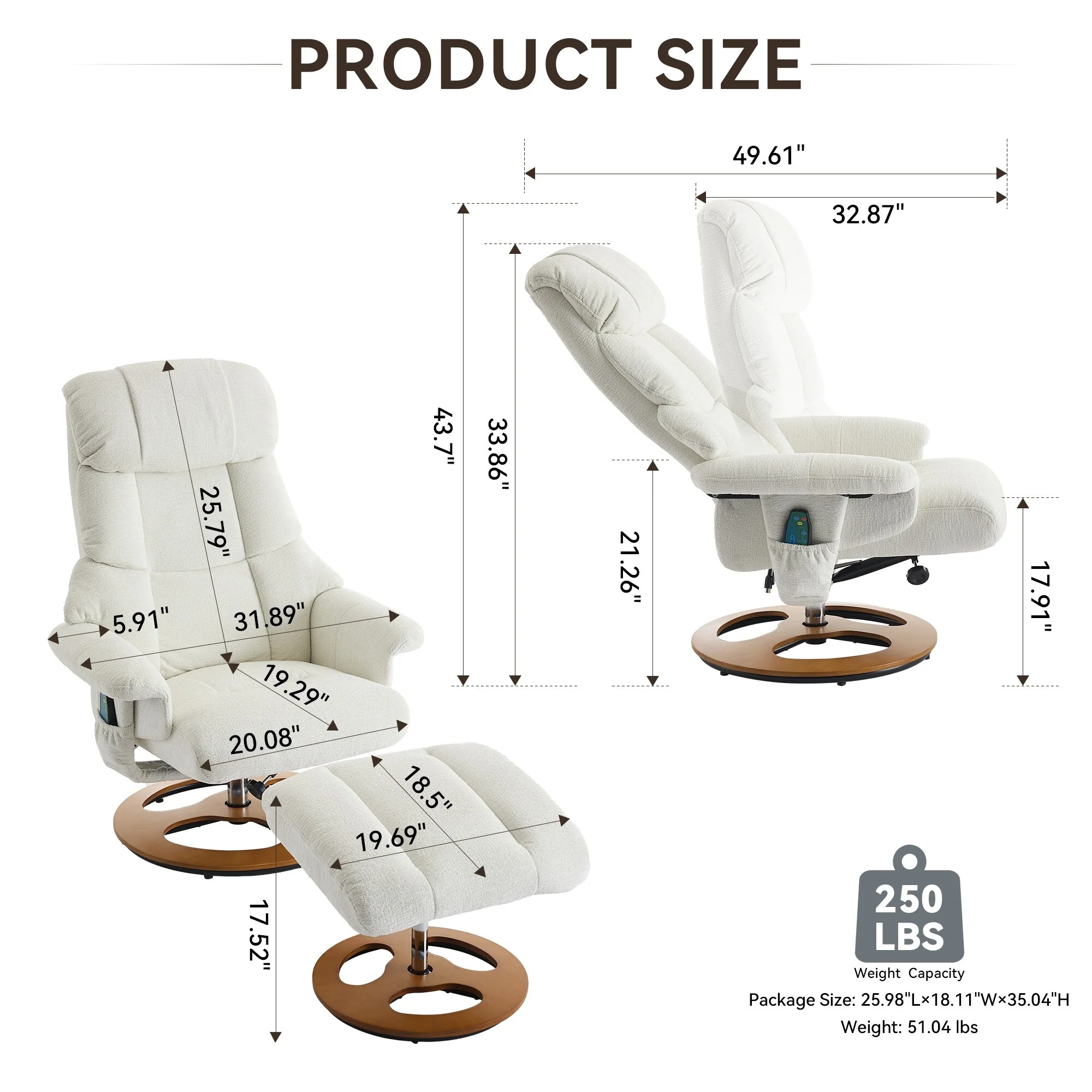 Ergonomic Recliner Chair with Ottoman