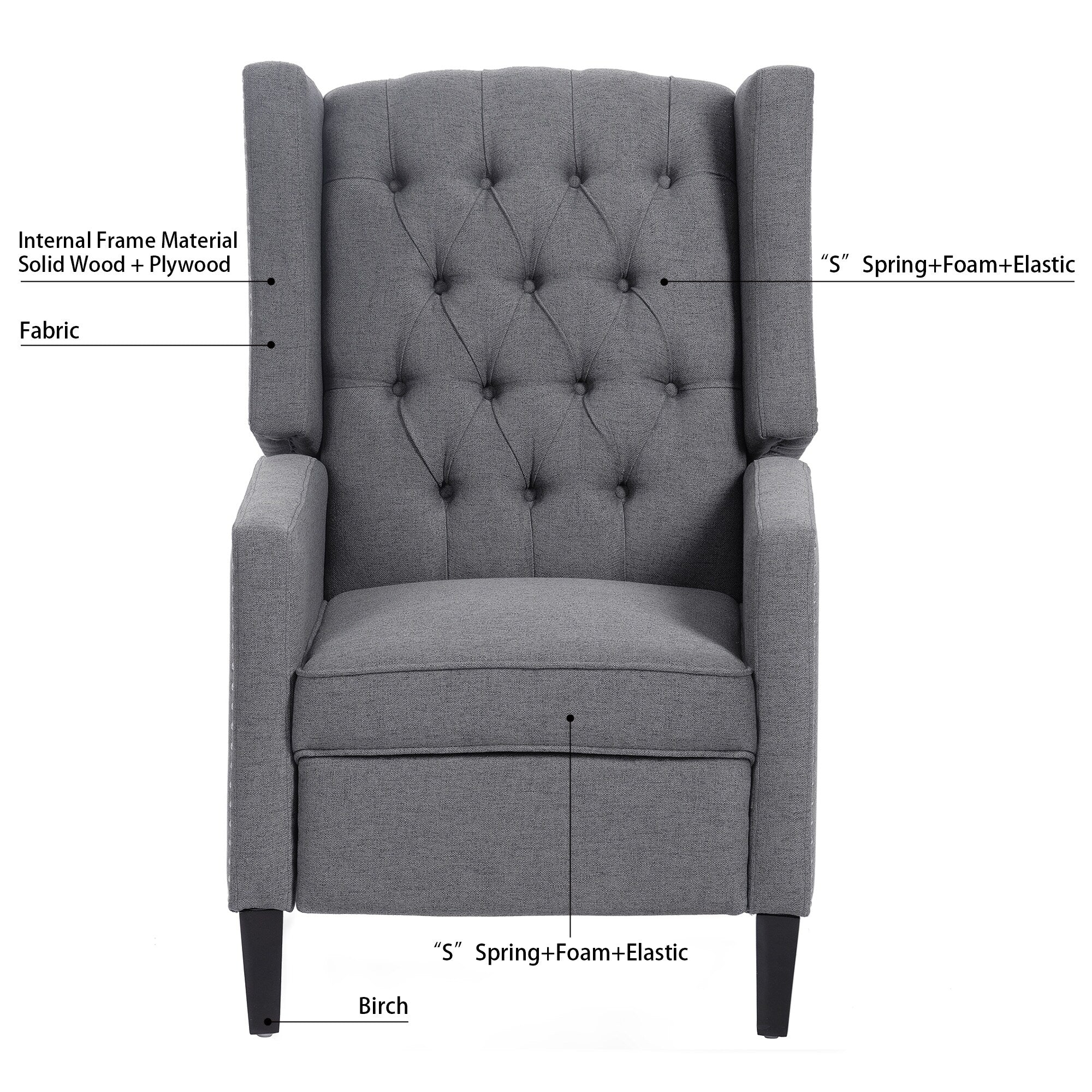 27.16 Wide Manual Wing Chair Recliner