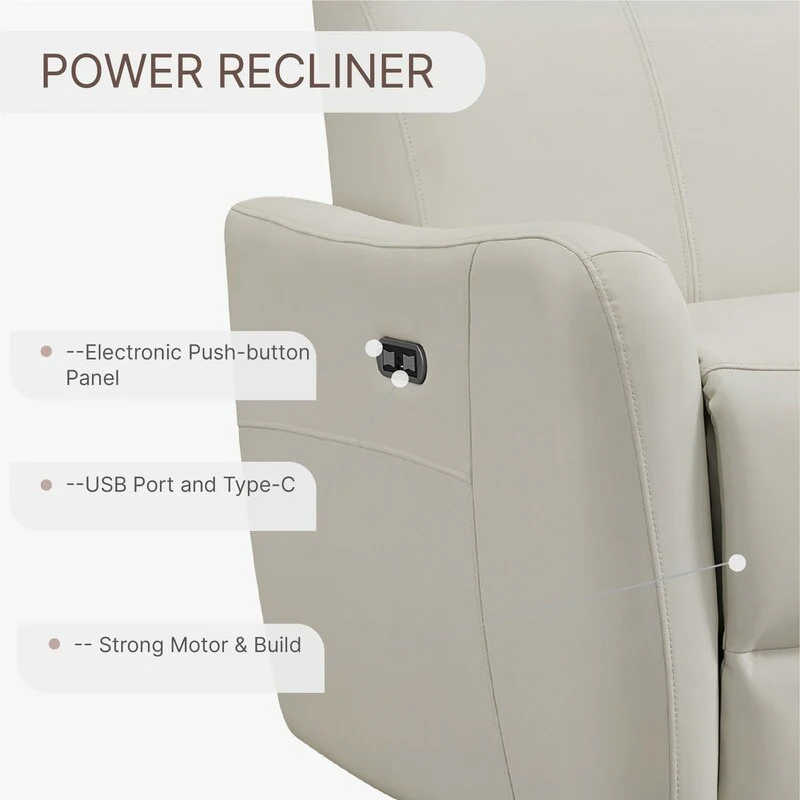 Merlin Power Swivel Glider Rocker Recliner Nursing Chair Recliner