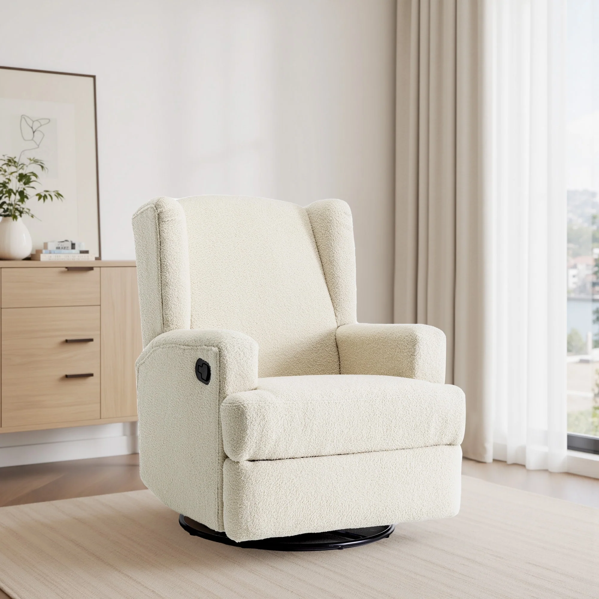 Swivel Wingback Glider Rocker Nursery Recliner Chair