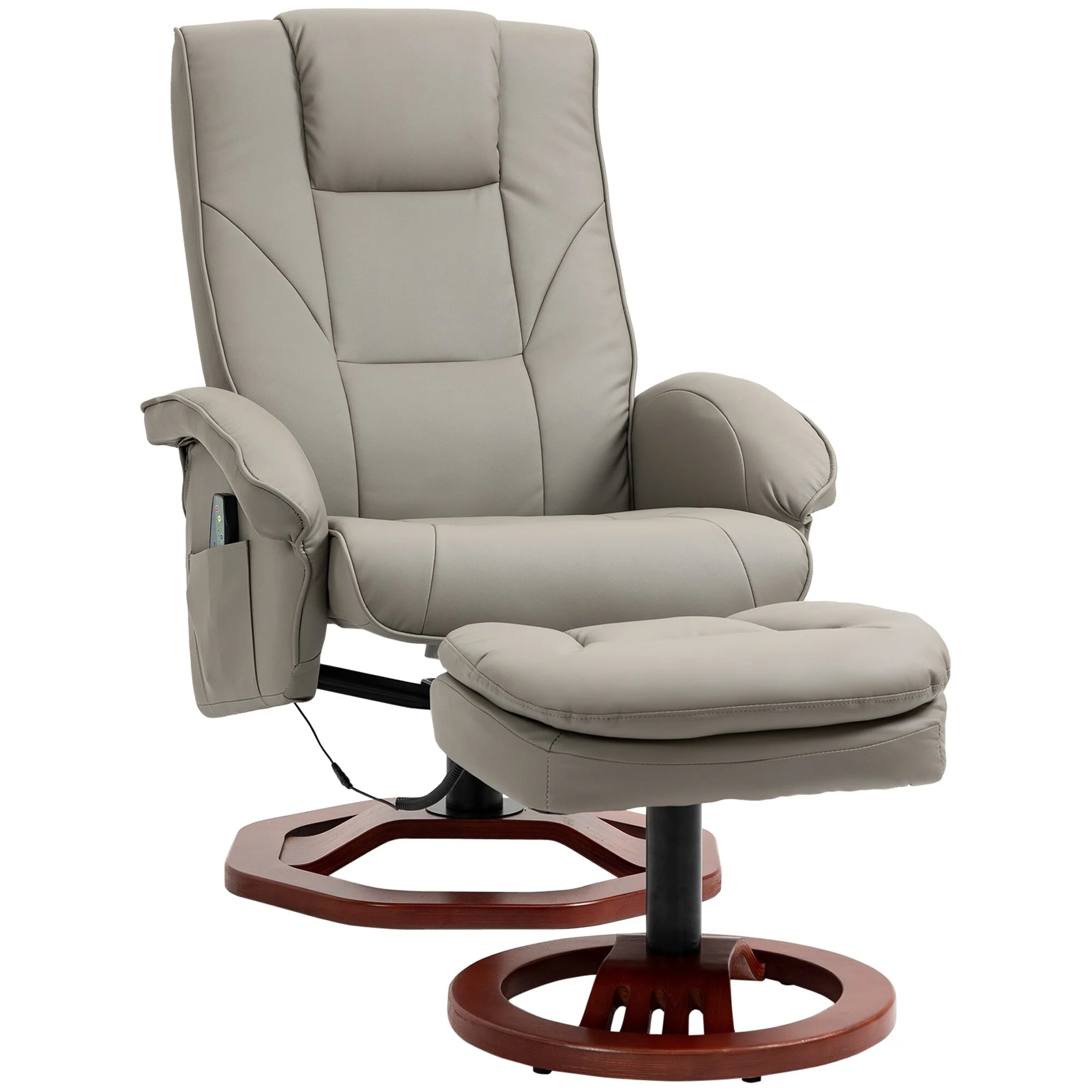 HOMCOM Massage Recliner with Ottoman, Electric Faux Leather Recliner