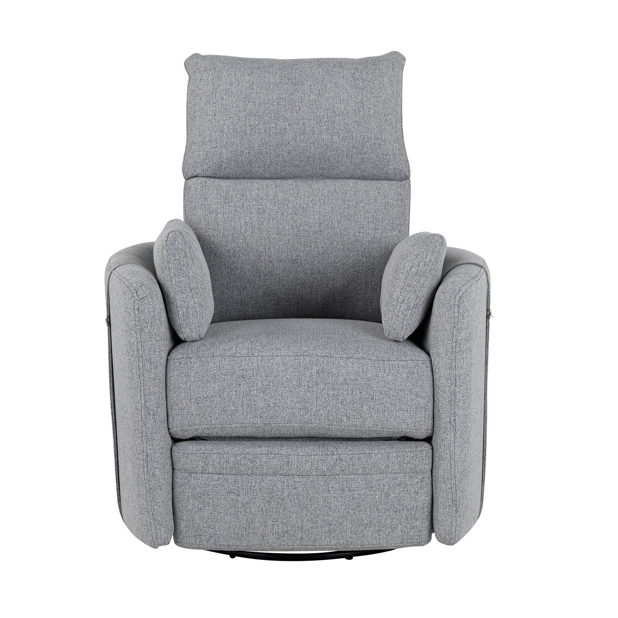 Beige Manual Rocker Recliner Chair with 360�� Swivel and Adjustable Backrest, Perfect with Two Removable Pillows