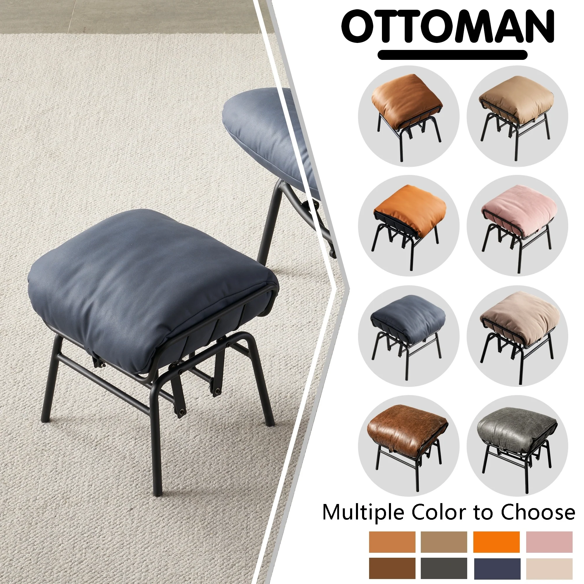 OVIOS Living Room Accent Chair Rocking Recliner Chair with Ottoman