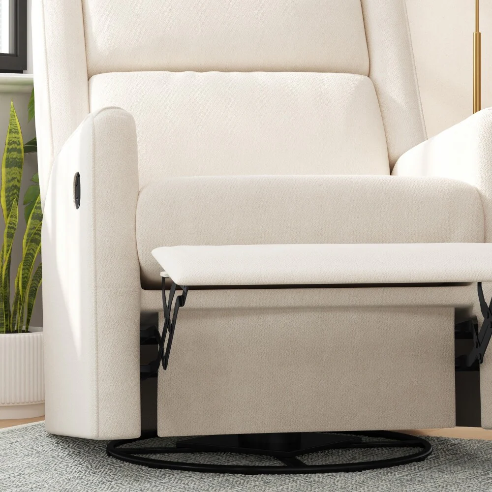 Classic Upholstered Manual Recline Rocking Swivel Glider Chair