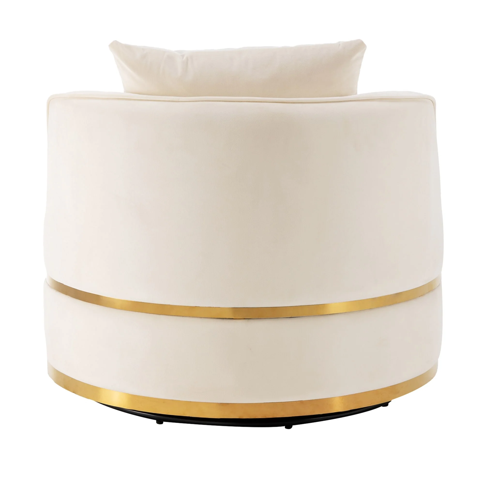 Velvet 360�� Swivel Accent Chair with Seat Cushion, Upholstered Barrel Chair with Stainless Steel Base Living Room Chair