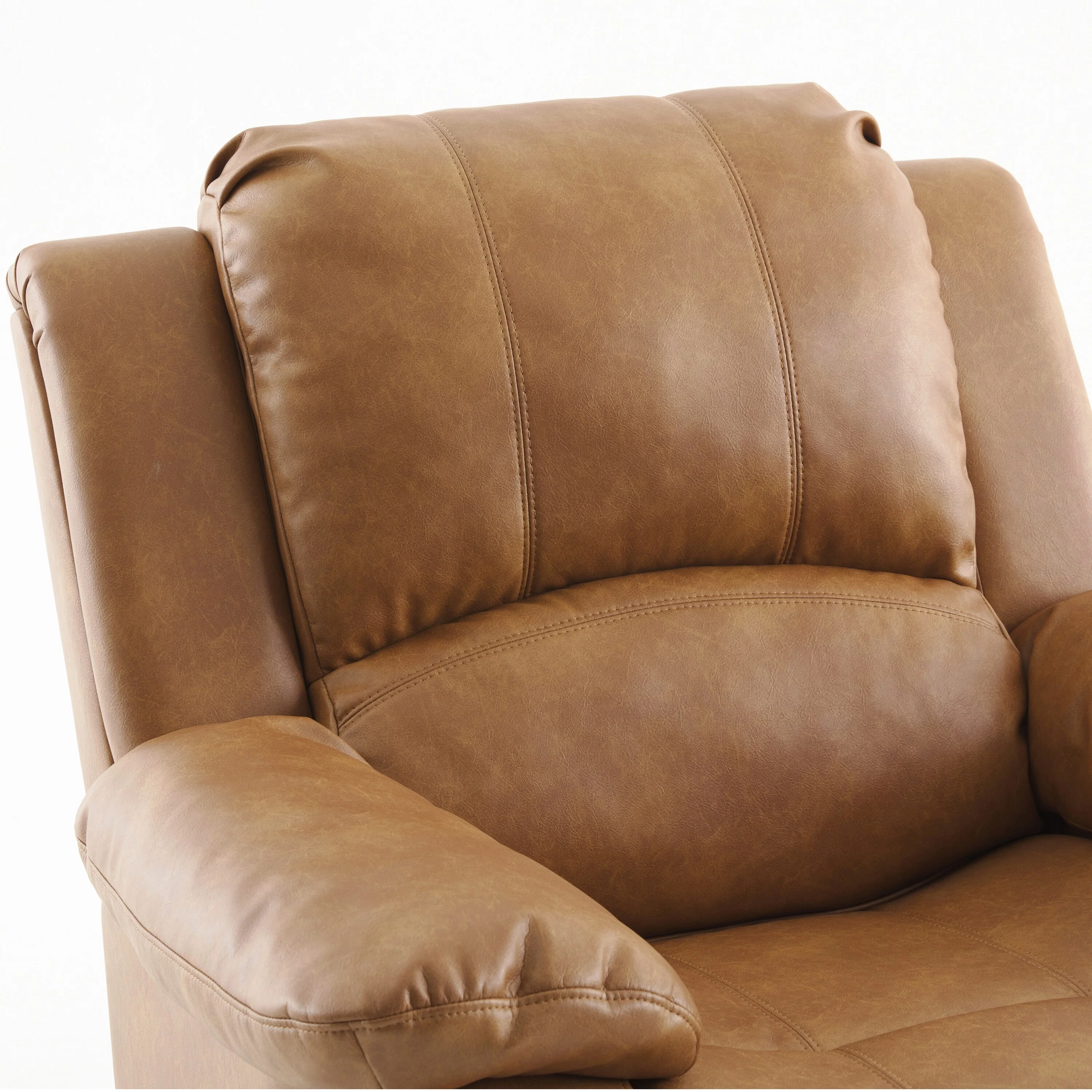 Leather Gel Glider Recliner with Sturdy Wood Frame  Heavy Duty Steel Mechanism