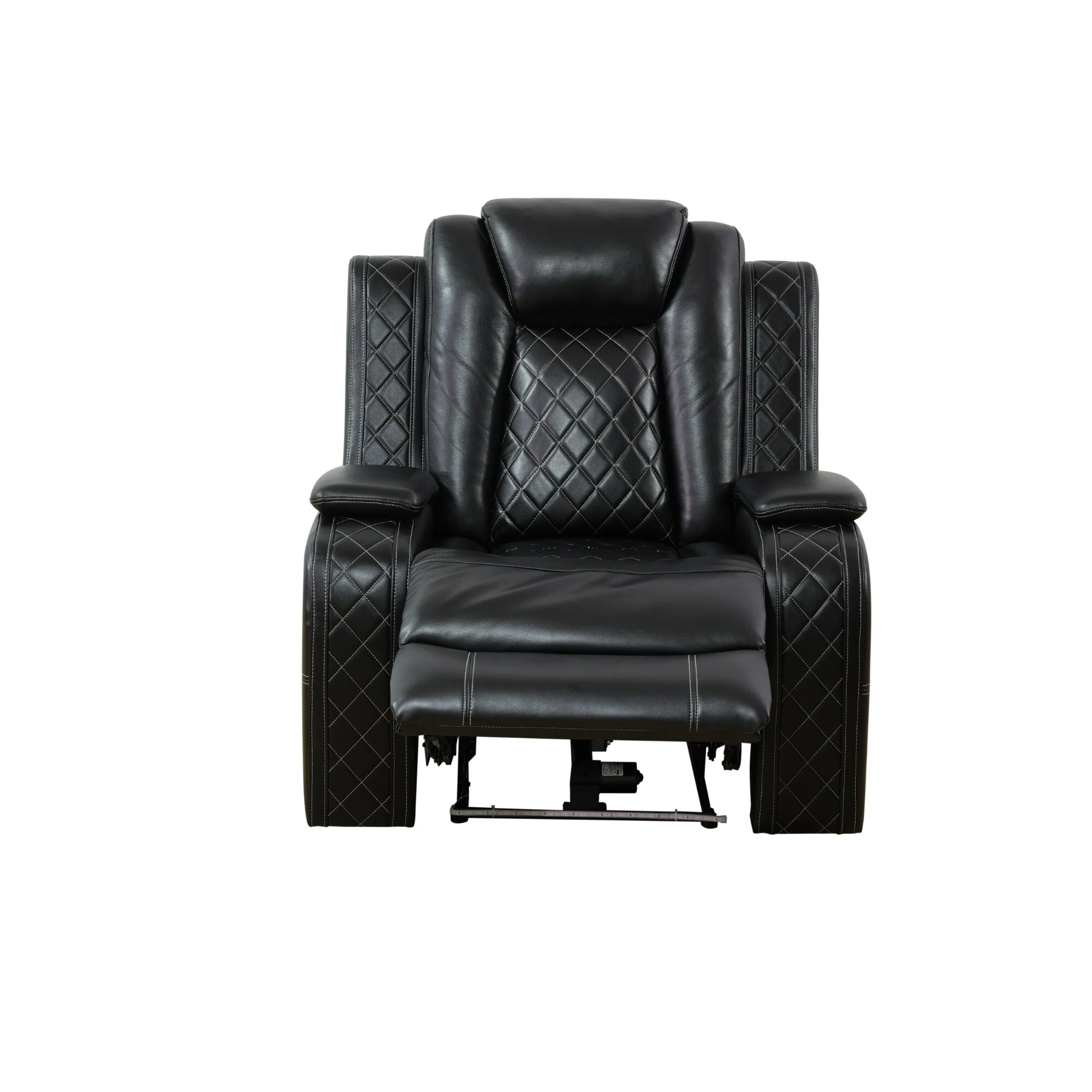 Modern Breathing Leather Recliner Chair with Ambient Lighting and USB-Powered LED