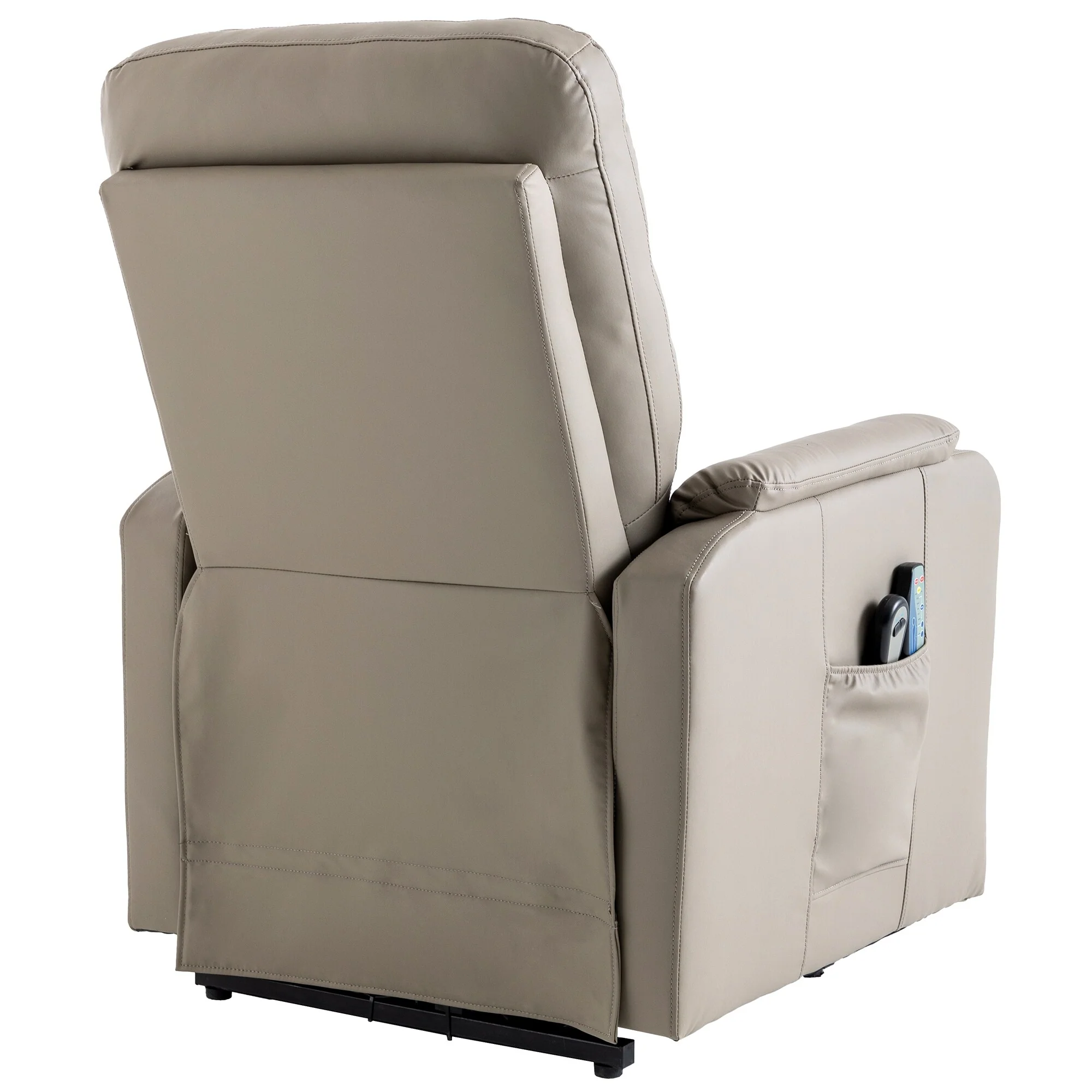 Blue Power Lift Recliner featuring Massage, Heating Function, Adjustable Settings, and Convenient Side Pocket