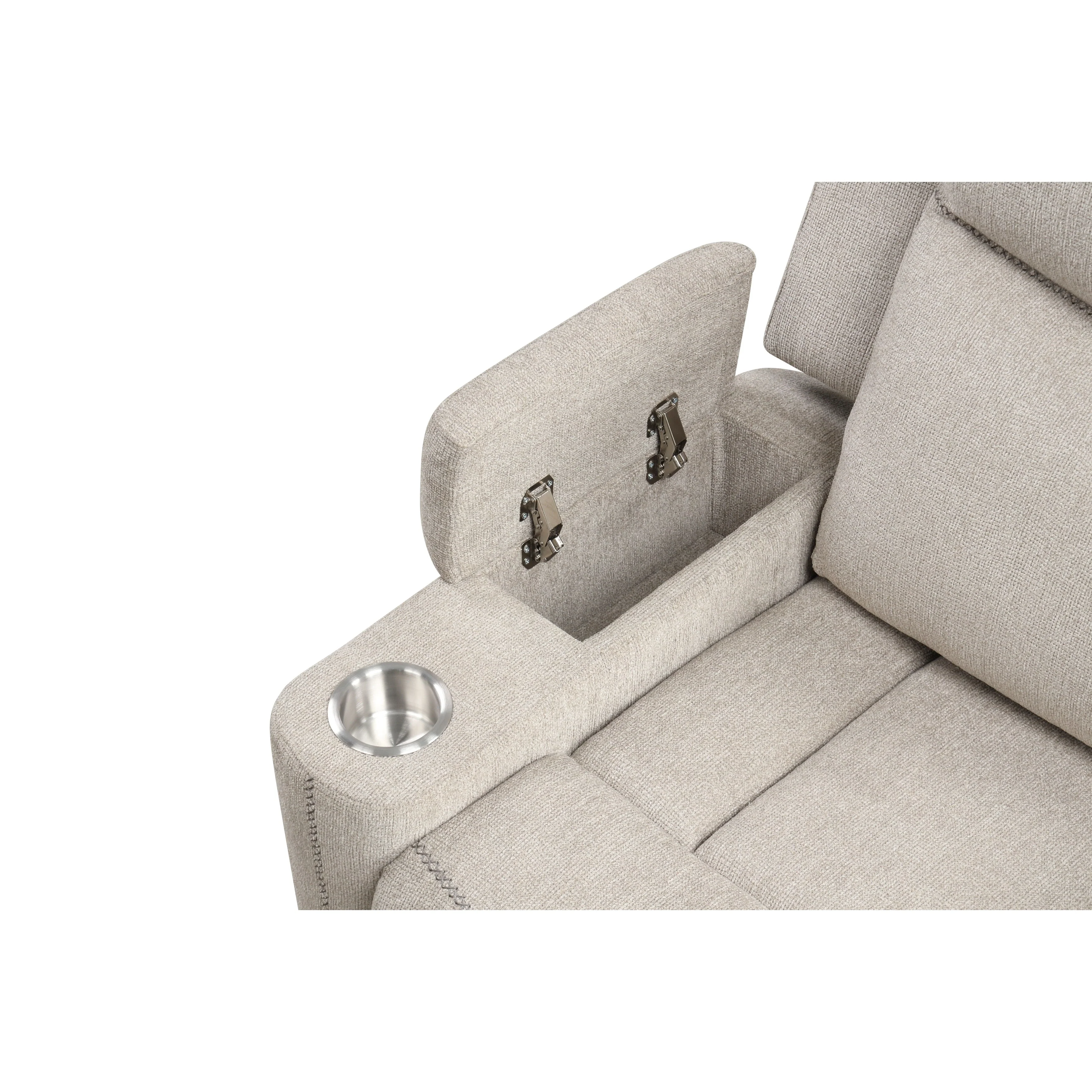 Light Gray Chenille Motion Glider Recliner