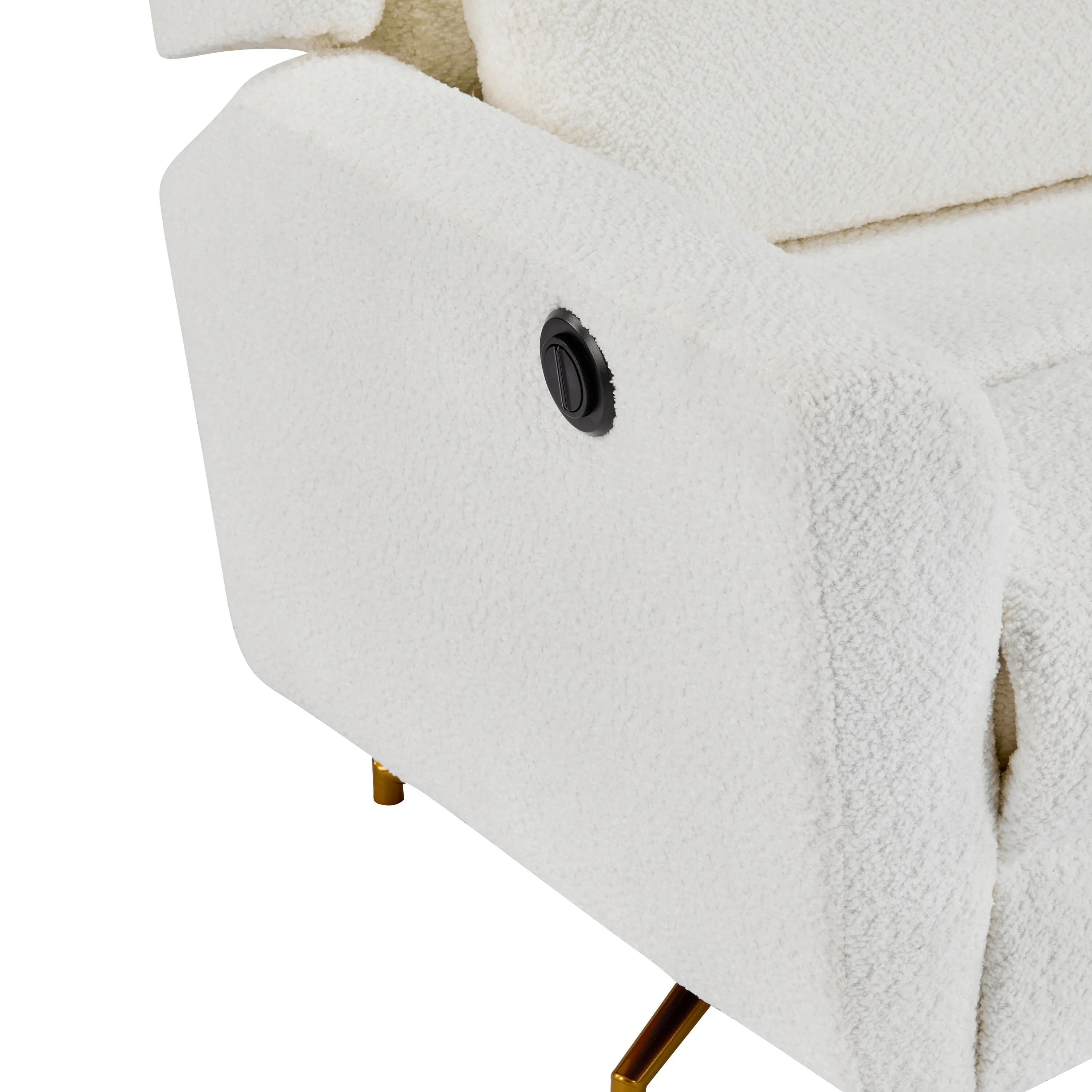 Christopher Knight Home - Starling Power Swivel Recliner With Gold Metal Base