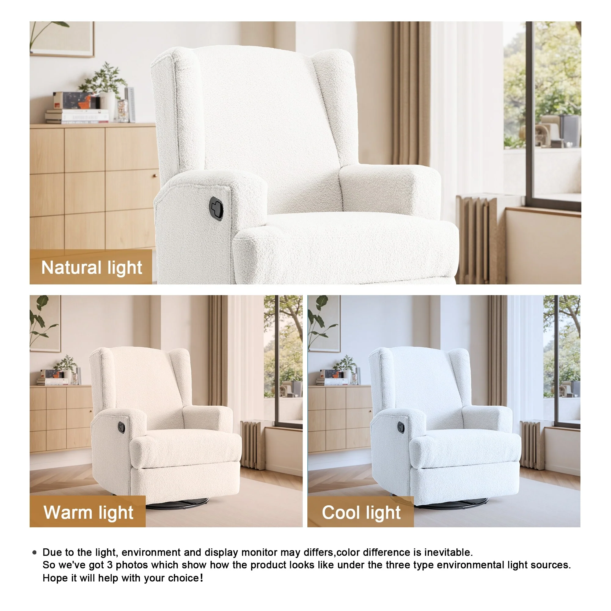31'' W Manual Glider Swivel Glider Rocker Recliner Nursery Set of 2