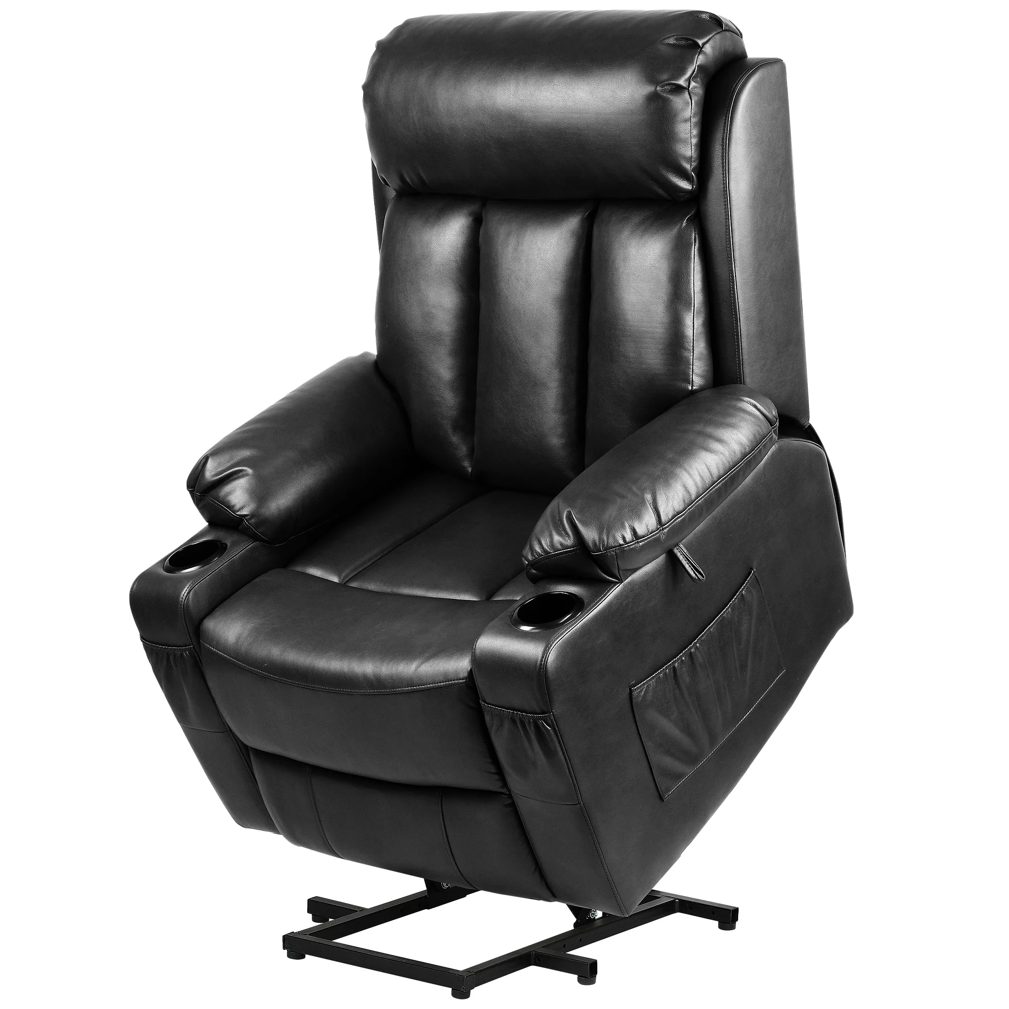 Modern Reclining Chair Faux Leather Massage