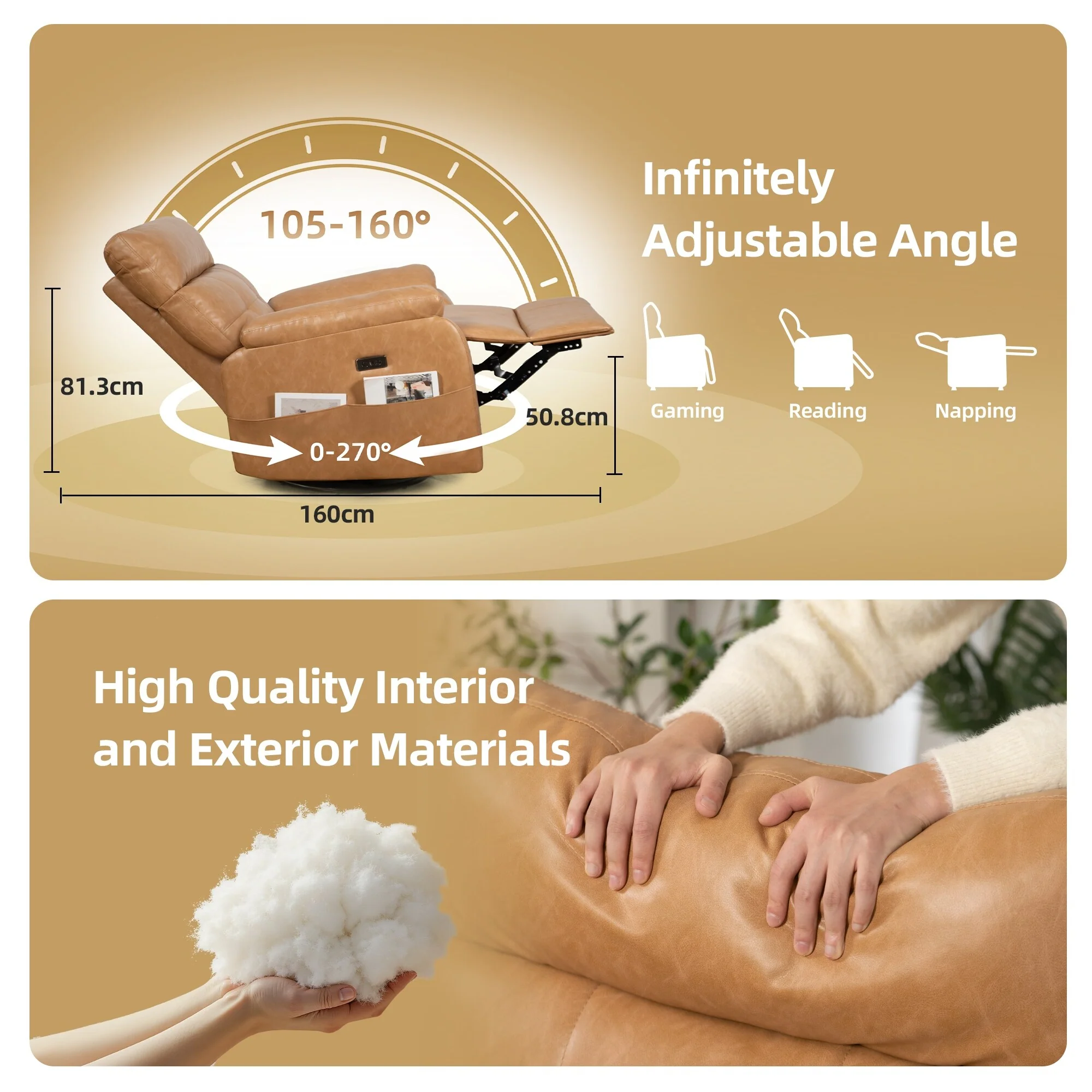 Power Swivel Rocker Recliner Chair