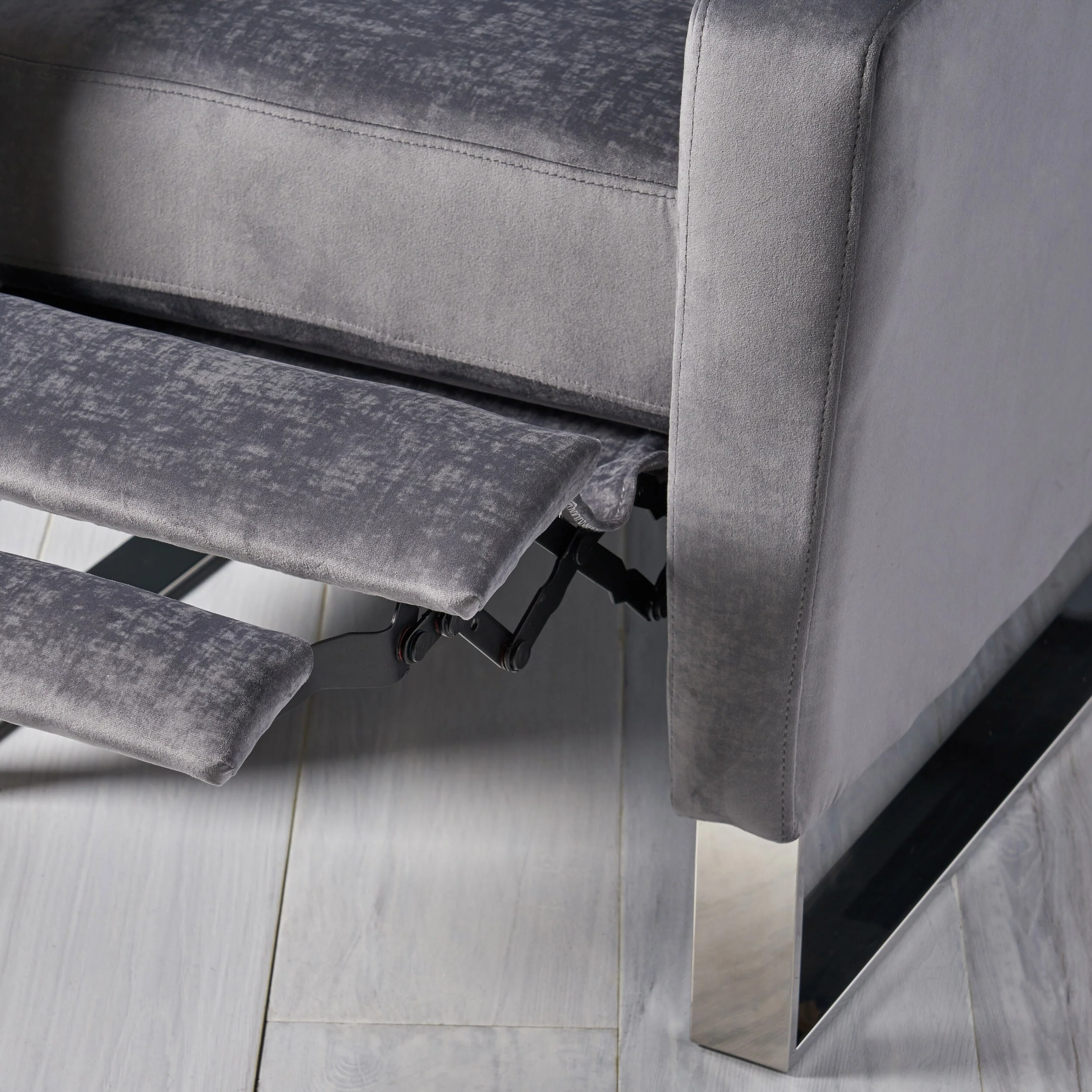 Brightwood High Leg Push-back Recliner with Stainless Steel Legs by Christopher Knight Home