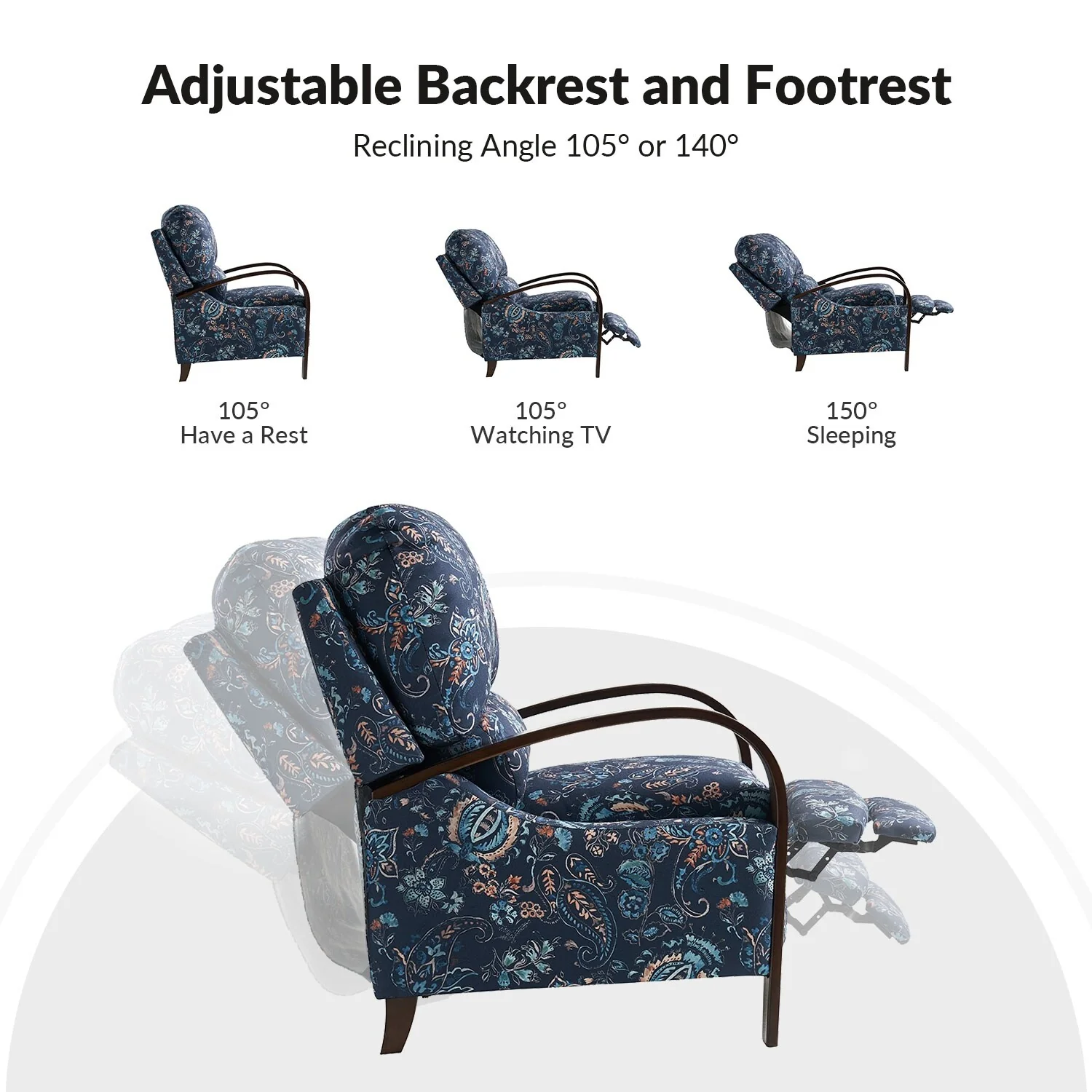 Rita Genuine Leather Manual Recliner by Hulala Home