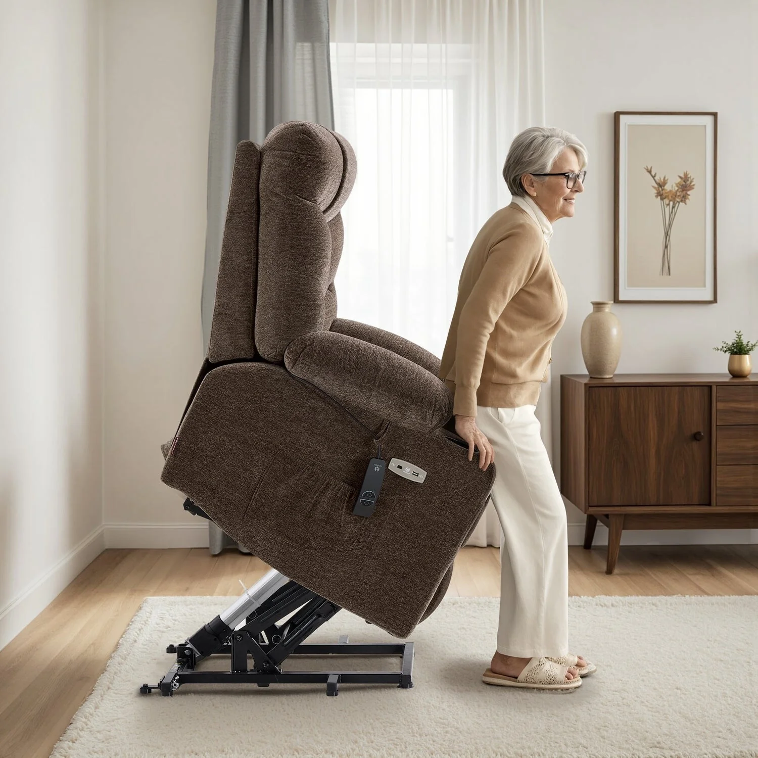 MCombo Power Lift Recliner Chair with Extended Footrest for Elderly People