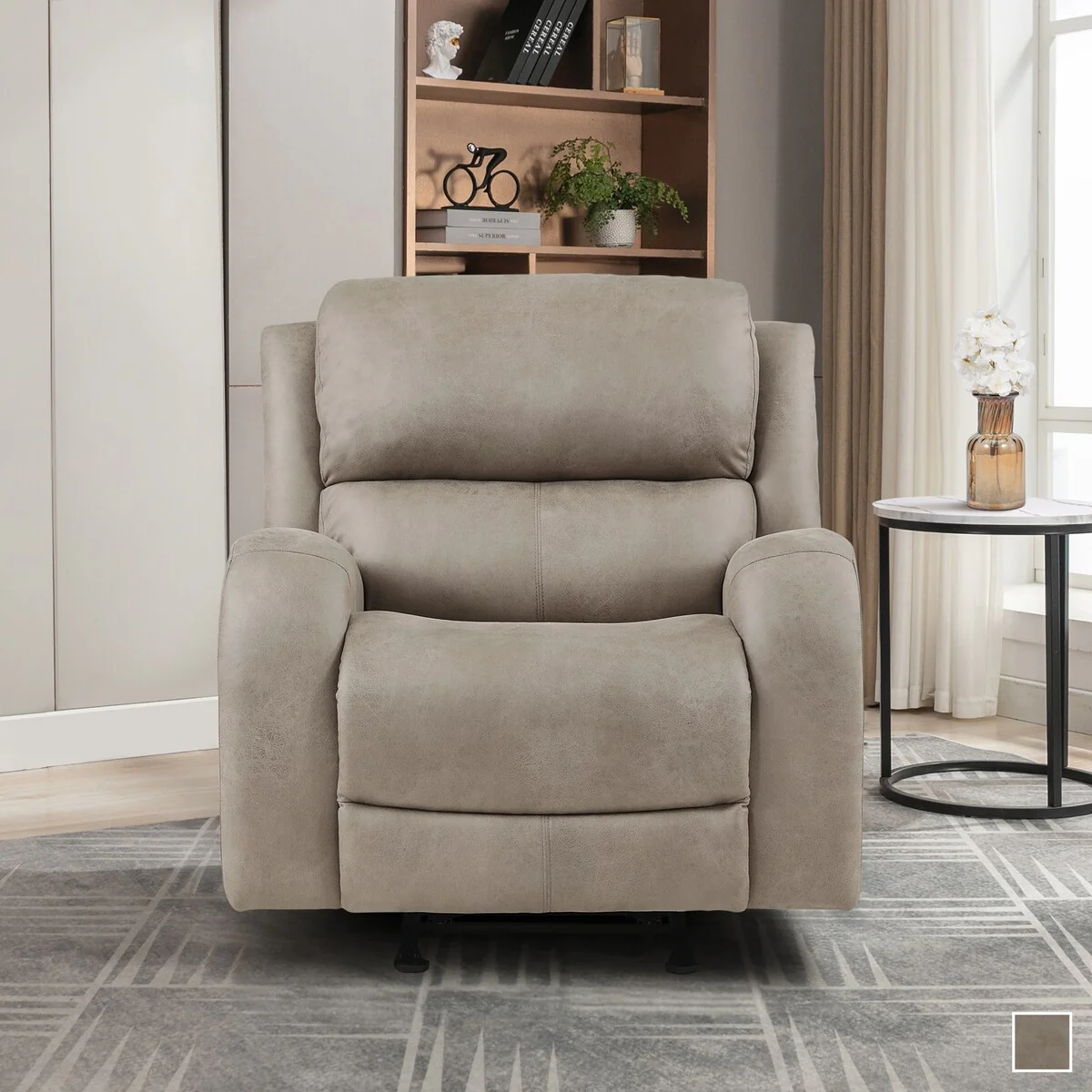 Mabel Polished Microfiber Rocker Reclining Chair
