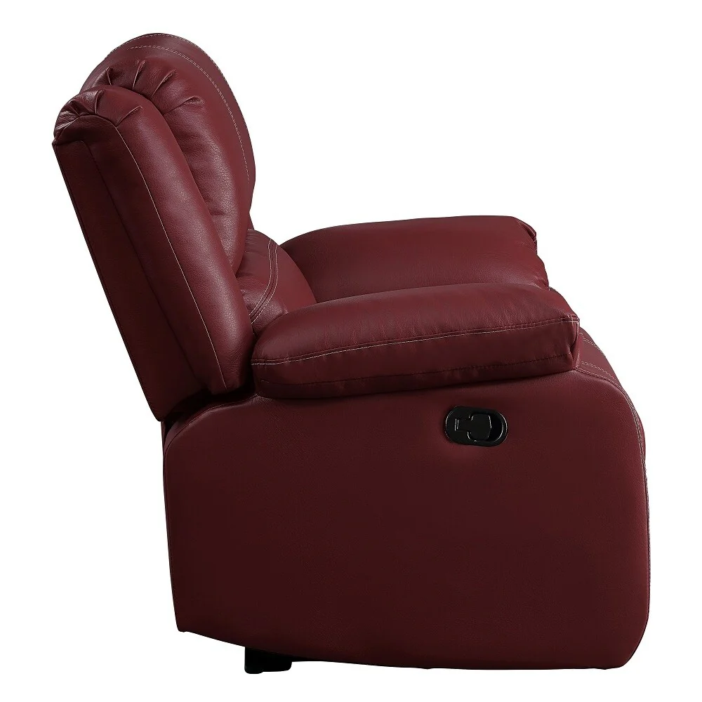 Red Synthetic Leather Motion Rocker Recliner