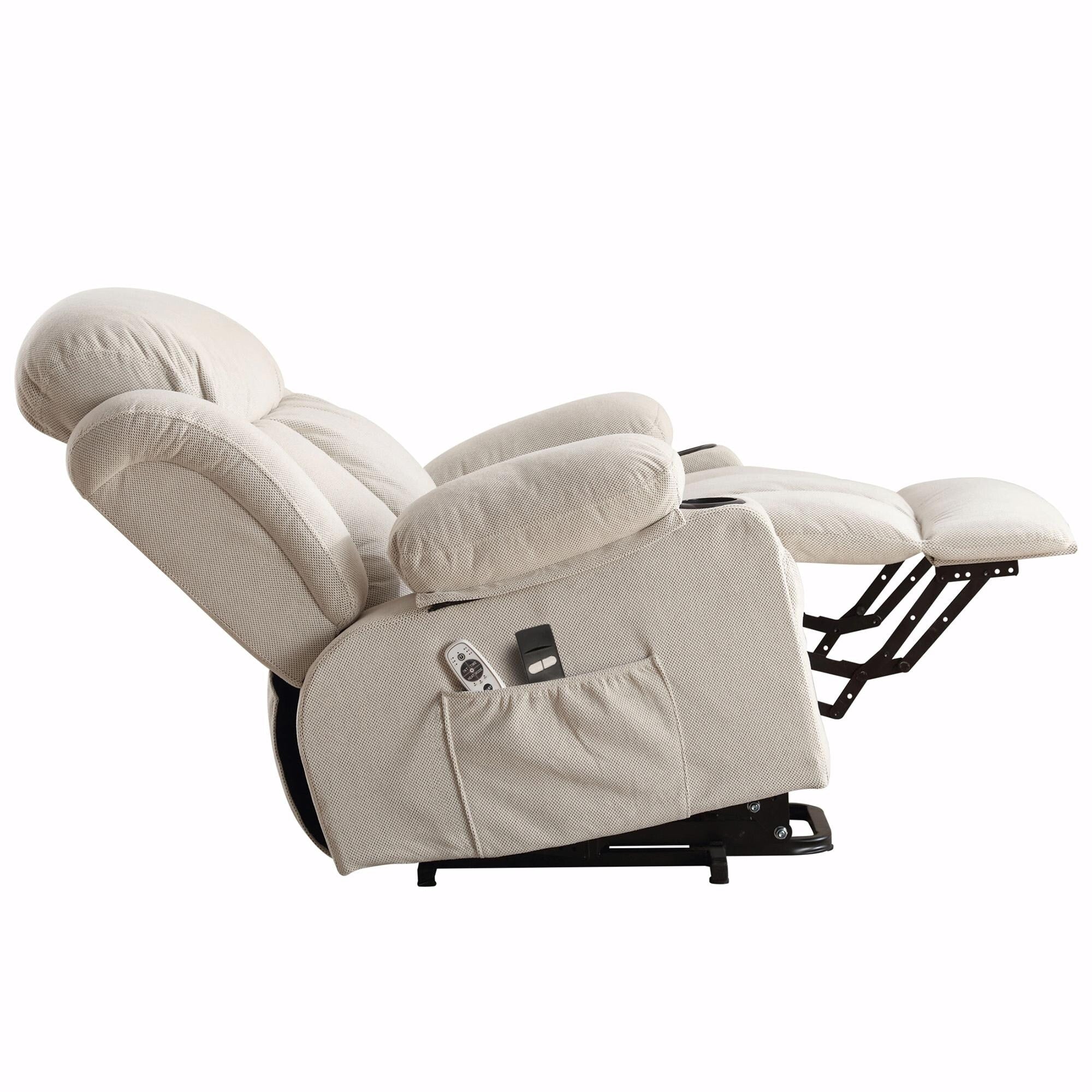 Power Lift Recliner Chair with Heat and Massage, Electric Fabric Recliner Chair