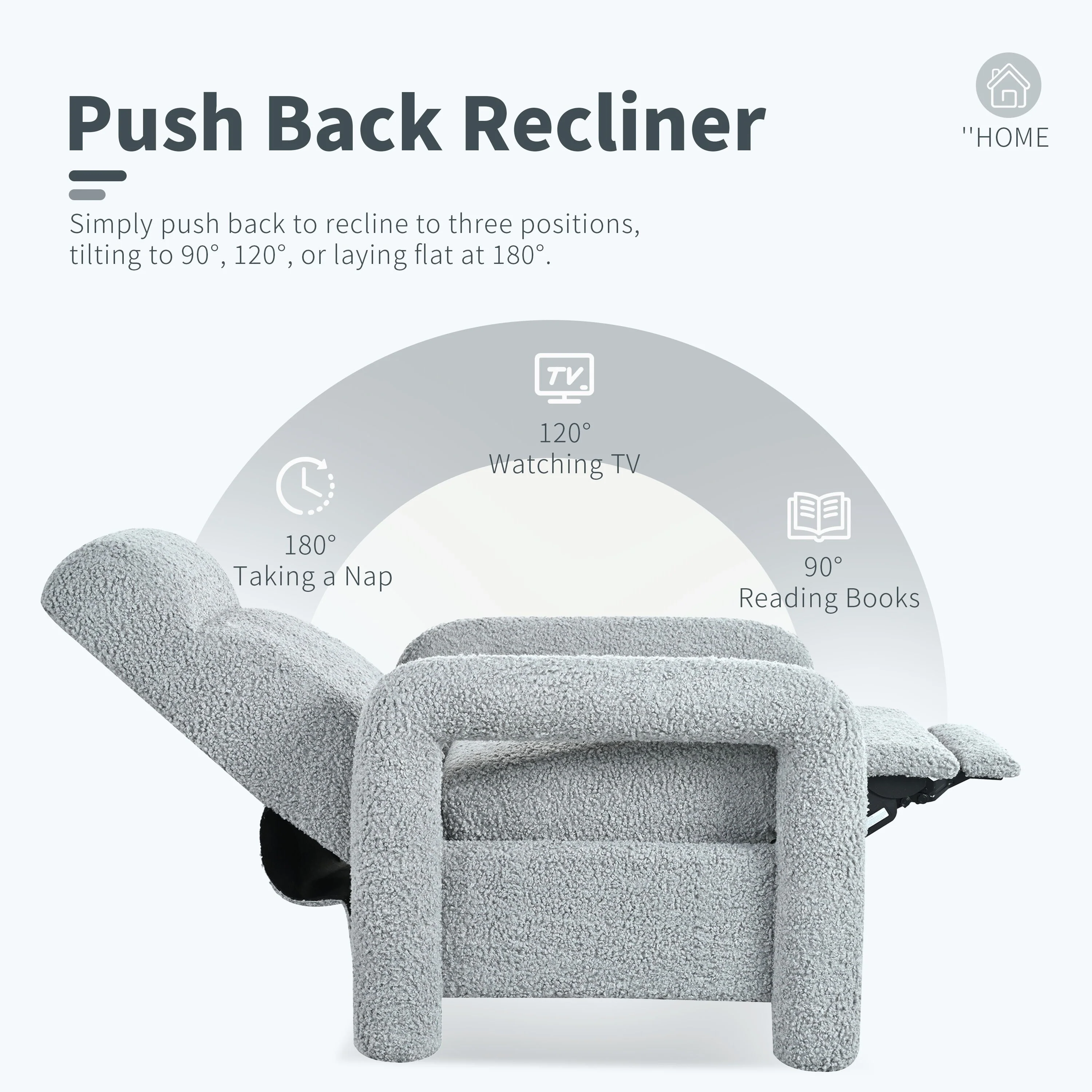 31.25 Push Back Recliner Armchair Upholstered