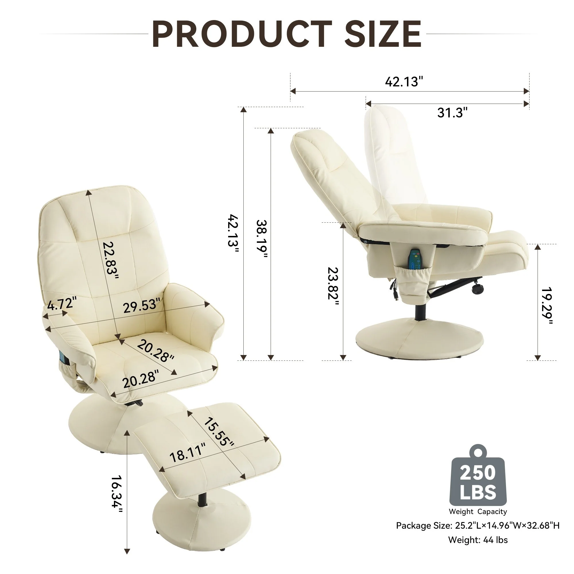 Massage Recliner Chair with Ottoman