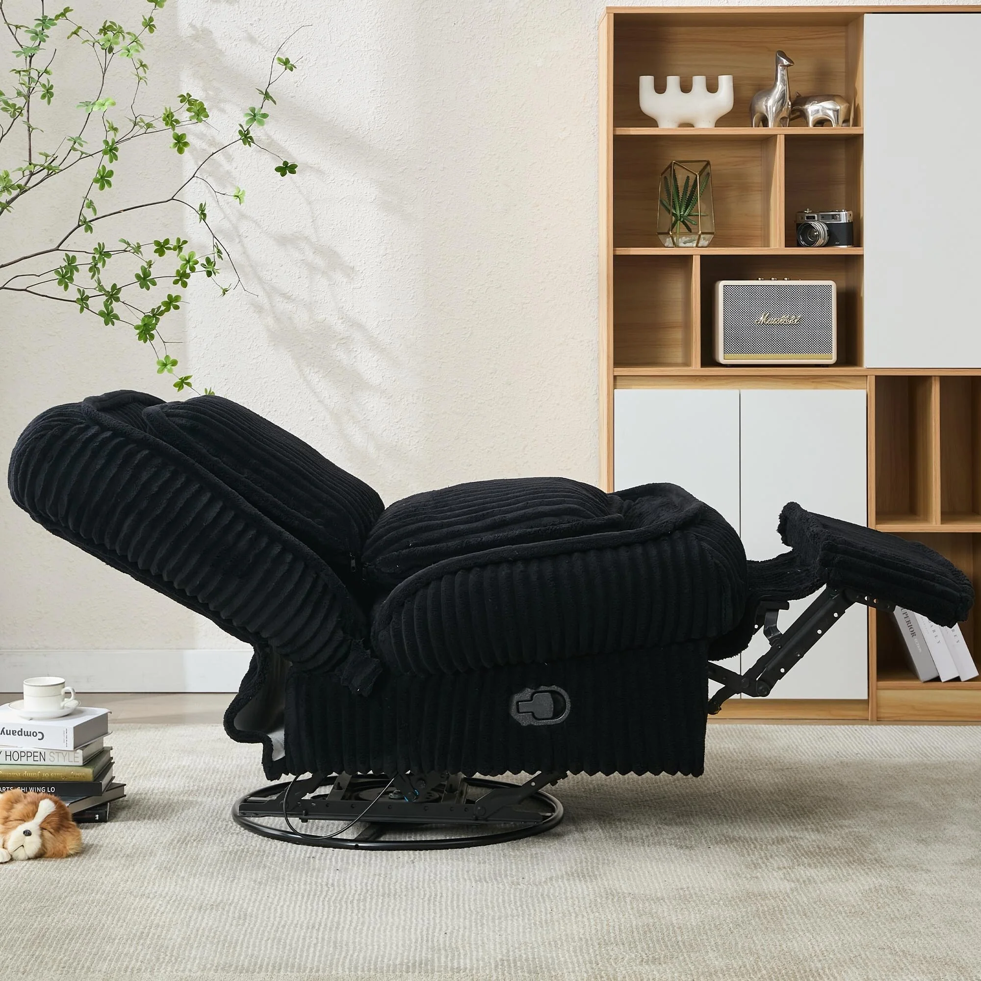 360�� Swivel Rocking Single Sofa,Recliner Sofa, Manual Glider Rocking Armless Chair,Living Room Office