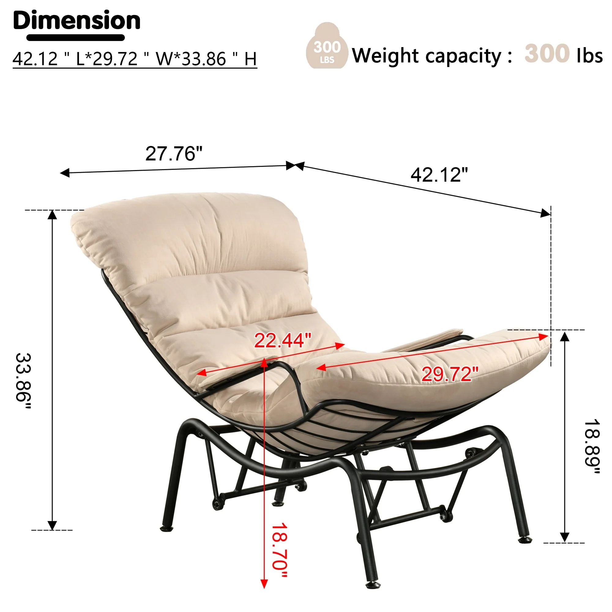 OVIOS Living Room Accent Chair Rocking Recliner Chair with Ottoman