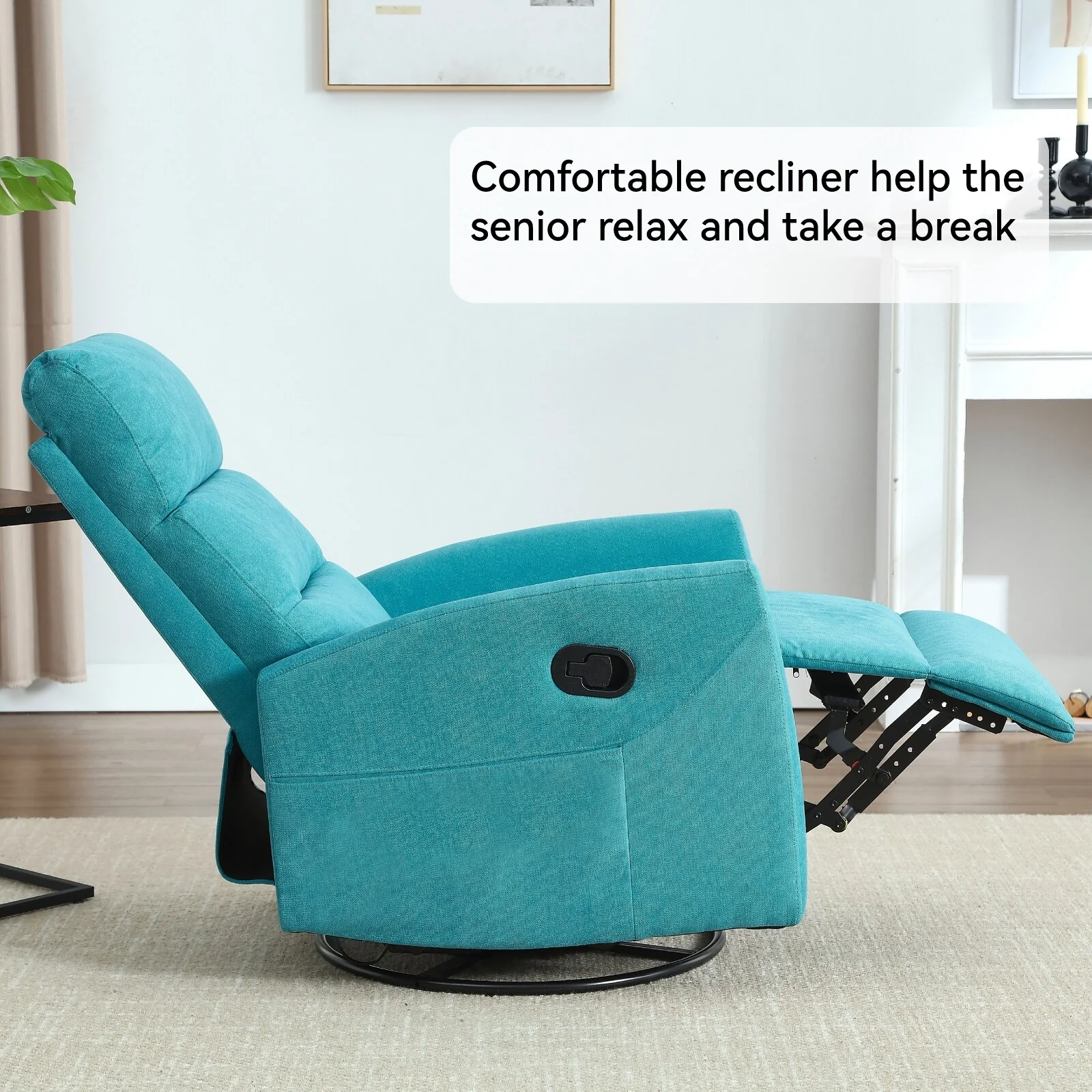 Manual Recliner Chair with Rocker and Swivel