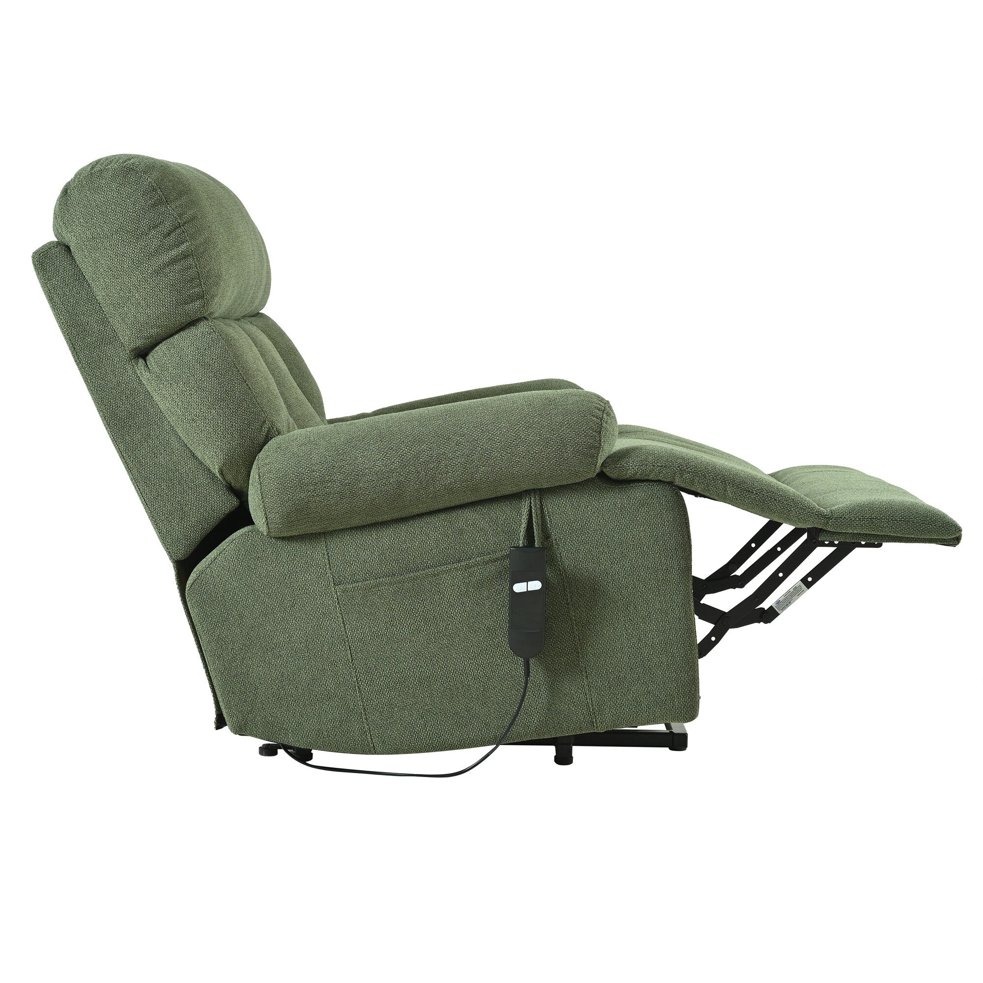 Flannel Power Lift Recliner with Side Pocket