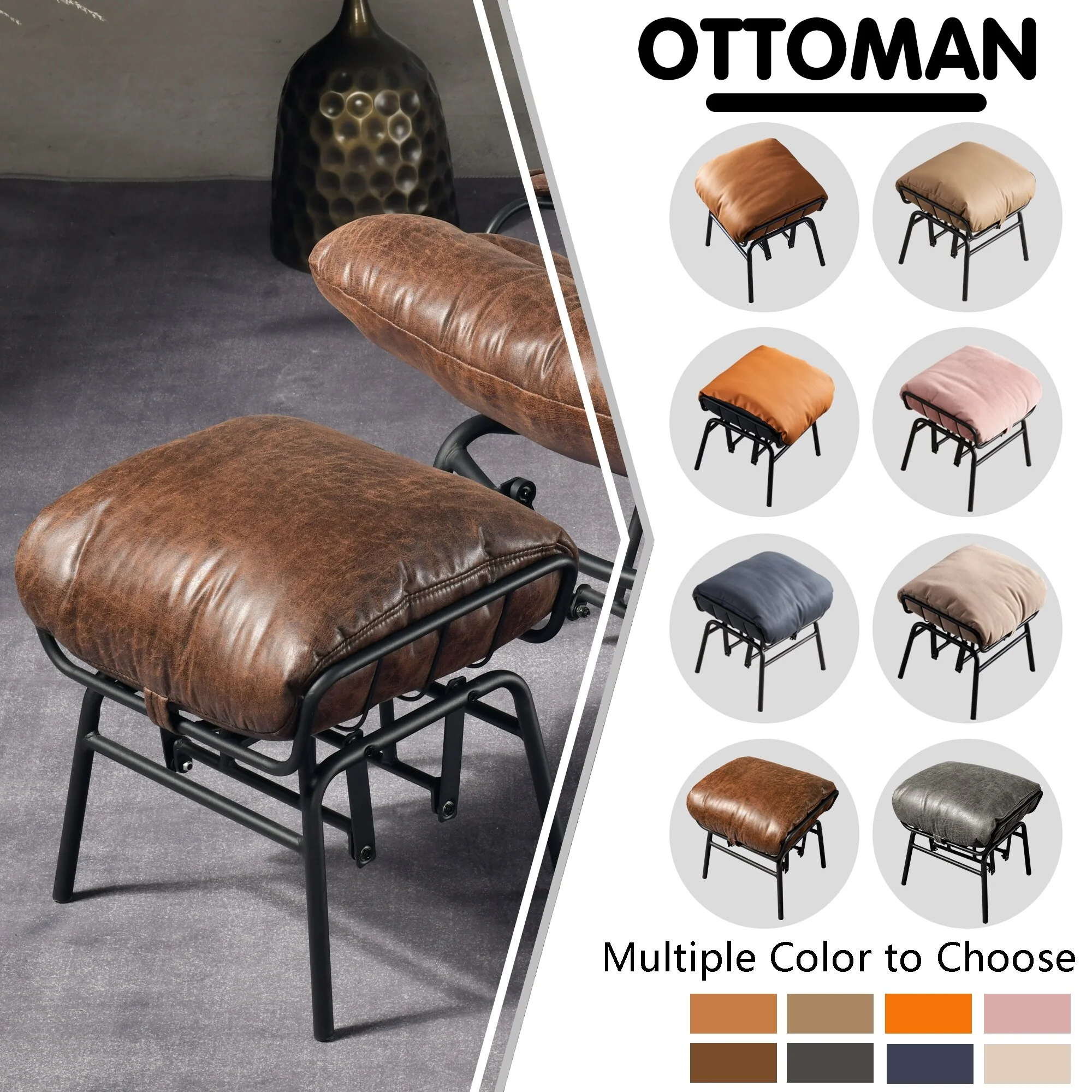 OVIOS Living Room Accent Chair Rocking Recliner Chair with Ottoman