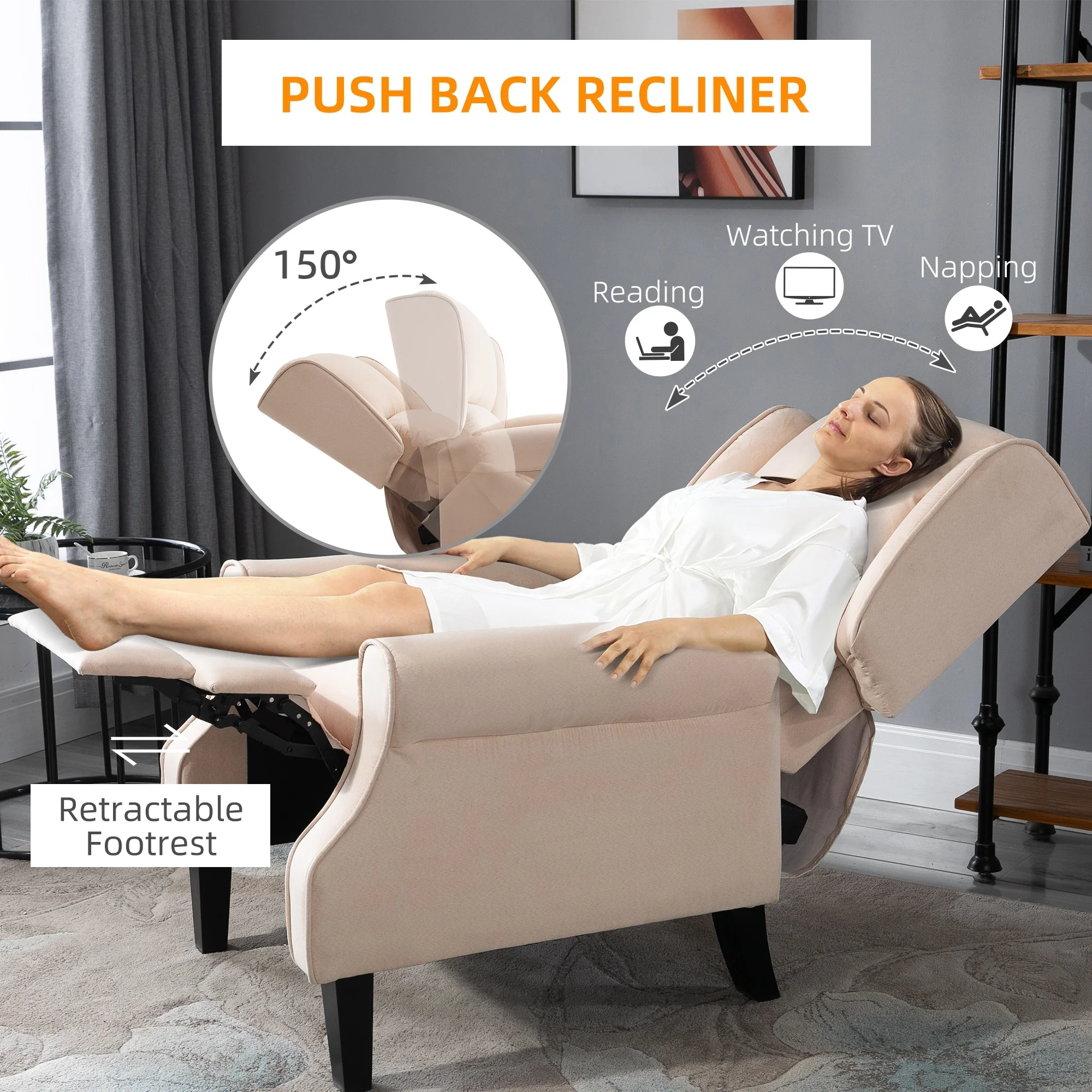Heated Massage Recliner Chair with Lumbar Heating  Remote Controller