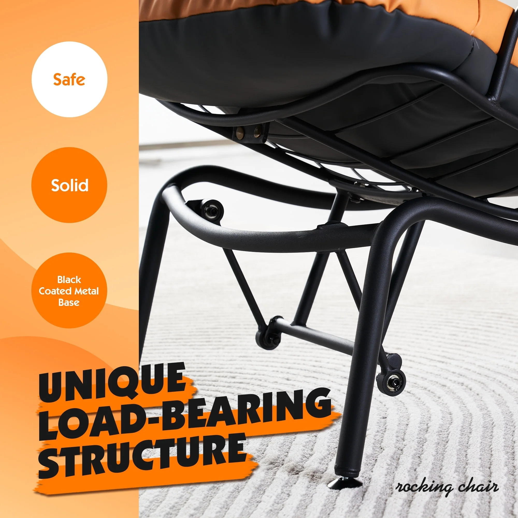 OVIOS Living Room Accent Chair Rocking Recliner Chair with Ottoman