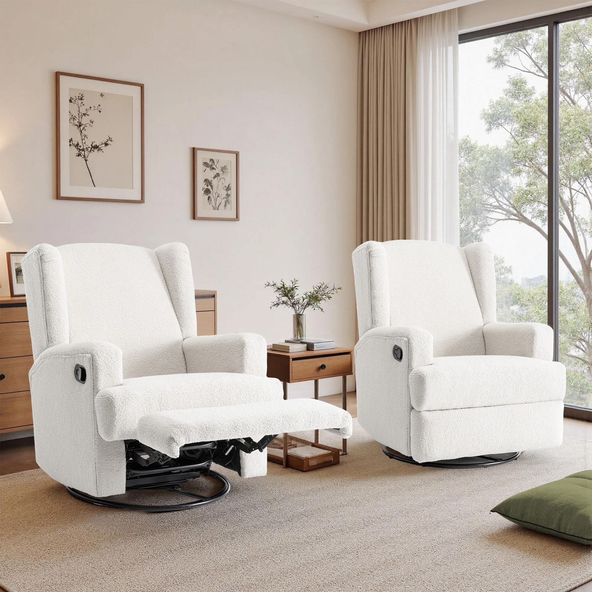 31'' W Manual Glider Swivel Glider Rocker Recliner Nursery Set of 2