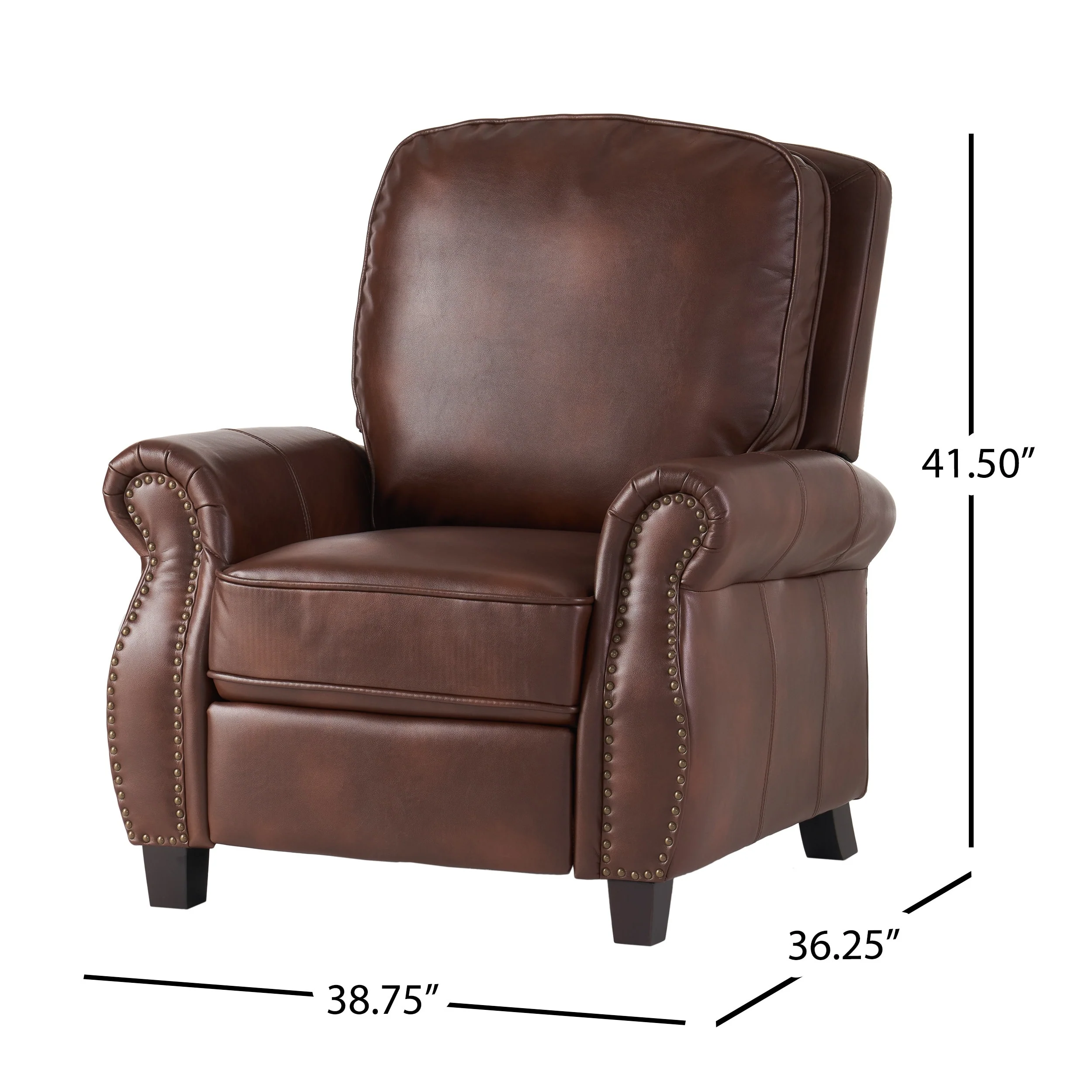 Neville 2-Tone PU Push Back Recliner by Christopher Knight Home