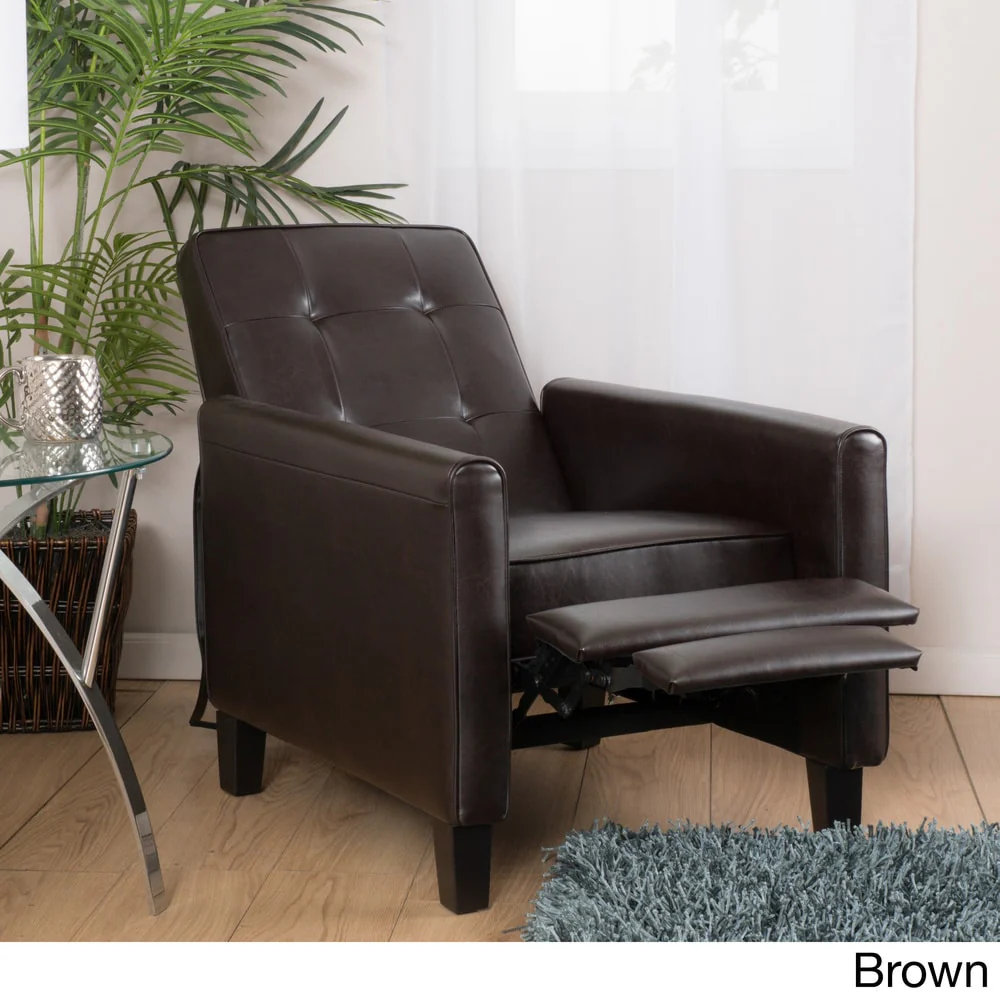 Ethan Tufted Bonded Leather Recliner Chair by Christopher Knight Home