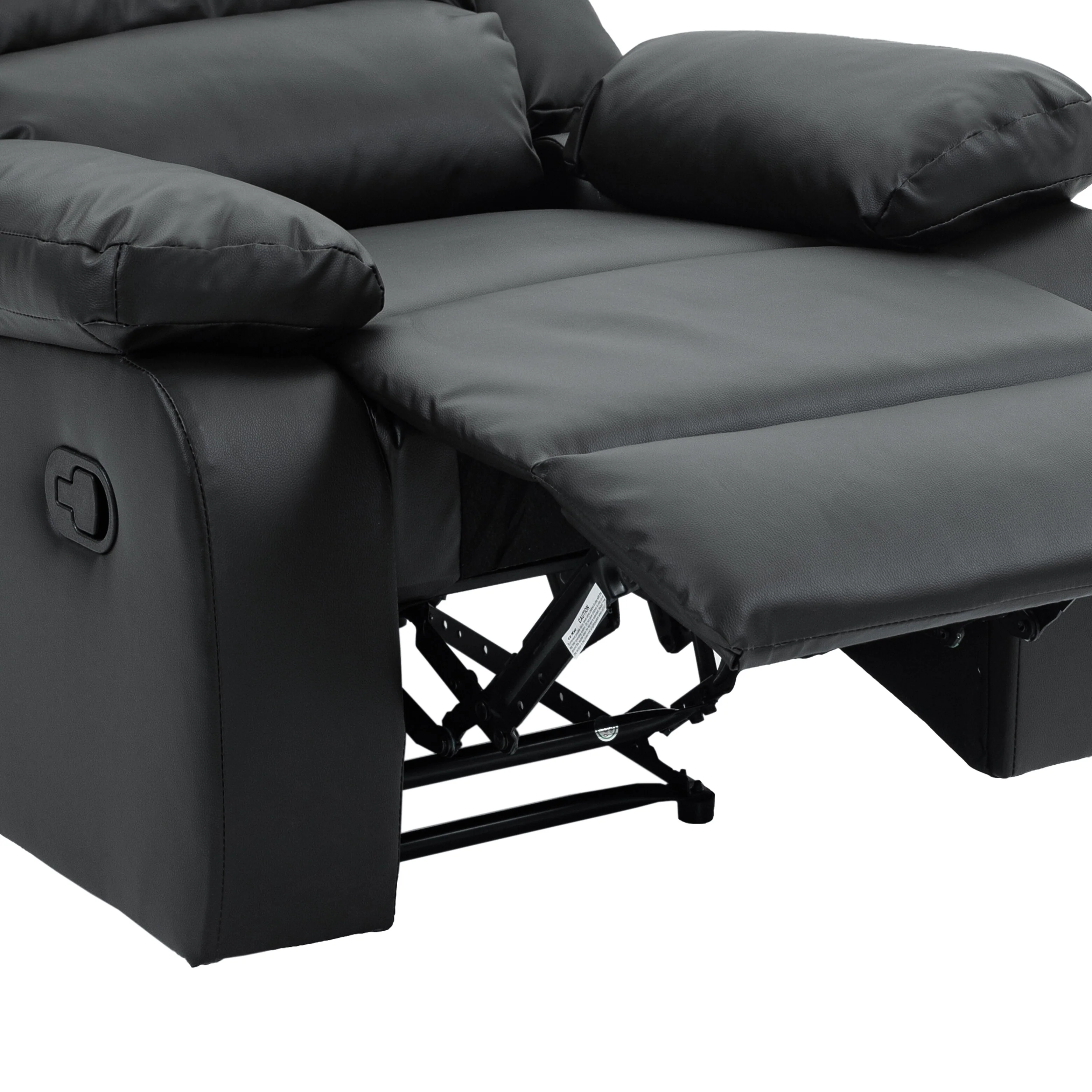Vegan Leather Upholstered Push Back Manual Recliner Chair