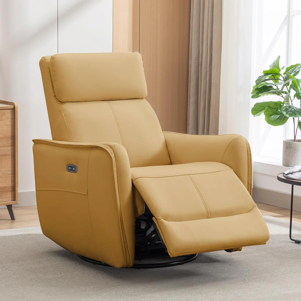 32.3'' Wide Power Swivel Rocker Recliner Chairwith USB Ports