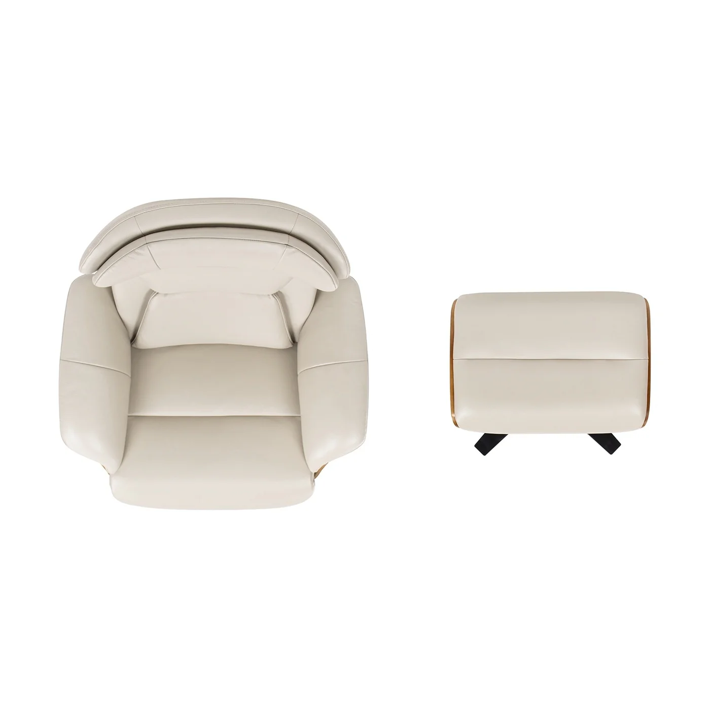 Jovan 31.5 Genuine Leather Recliner Lounge Chair with Ottoman