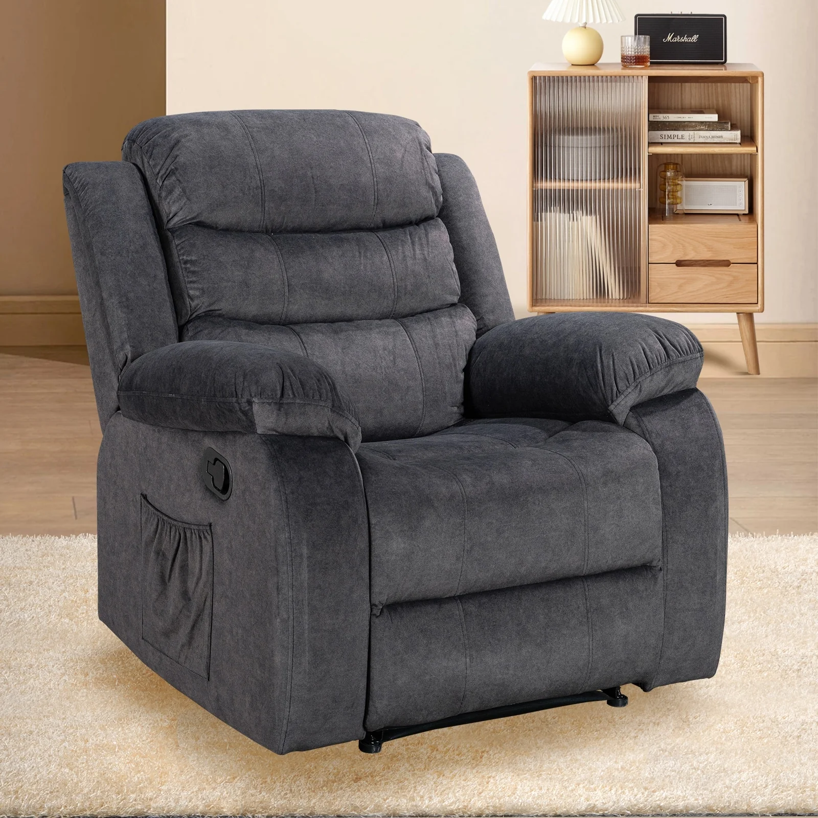 Super Soft Manual Heated and Massage Recliner Chair