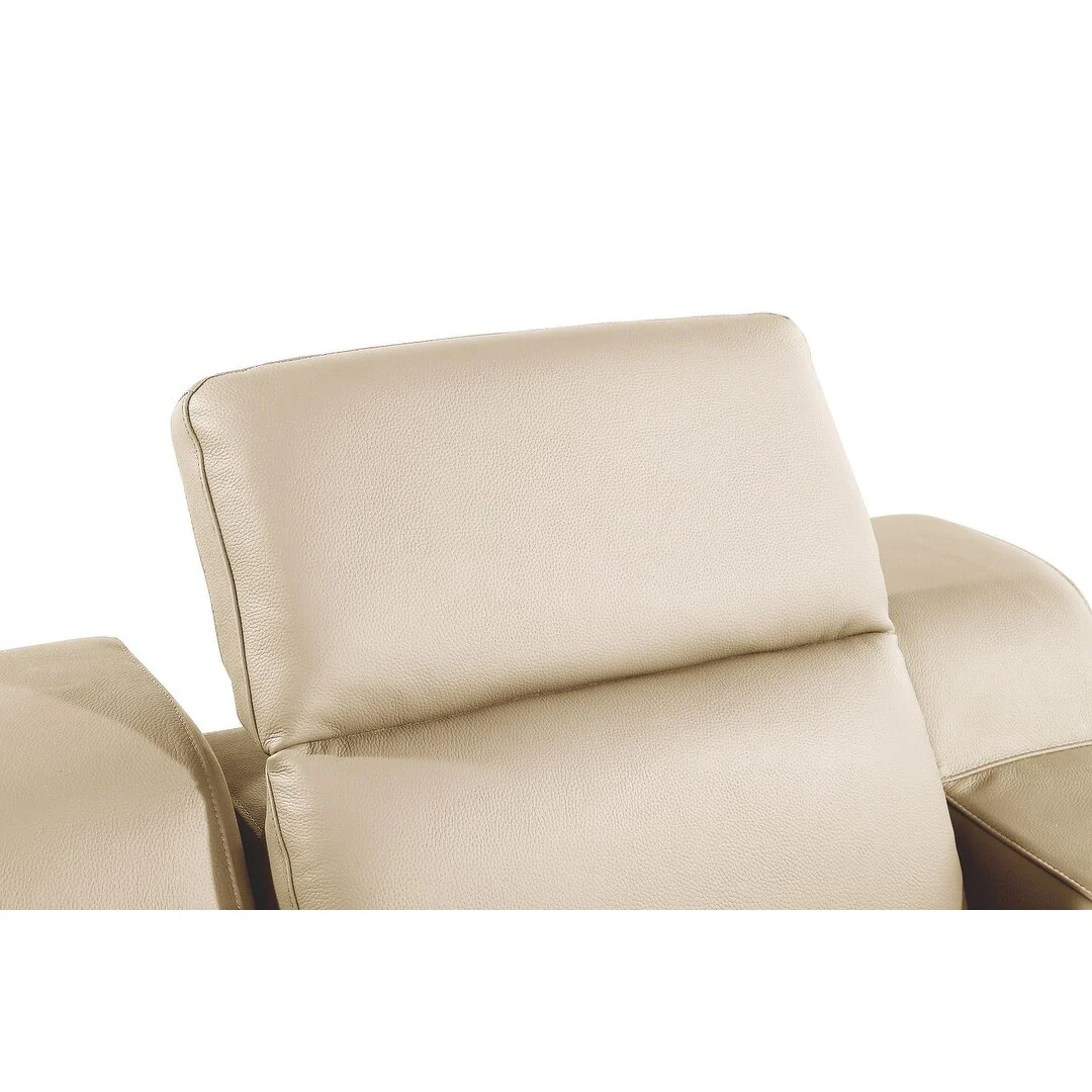 HomeRoots 41 Beige Italian Leather Wall Hugger Recliner With USB
