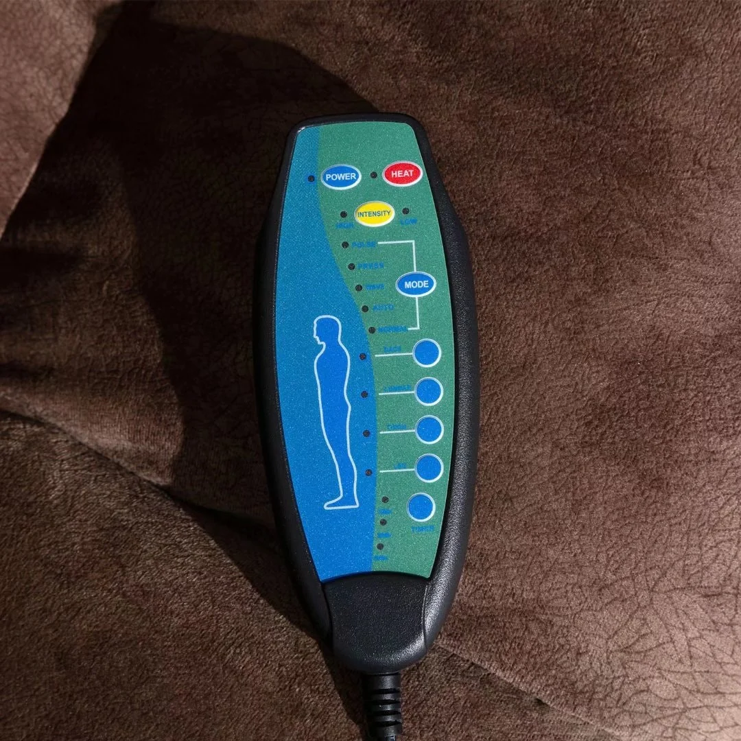 Soft Fabric Overstuff Manual Recliner with Massager and Heat