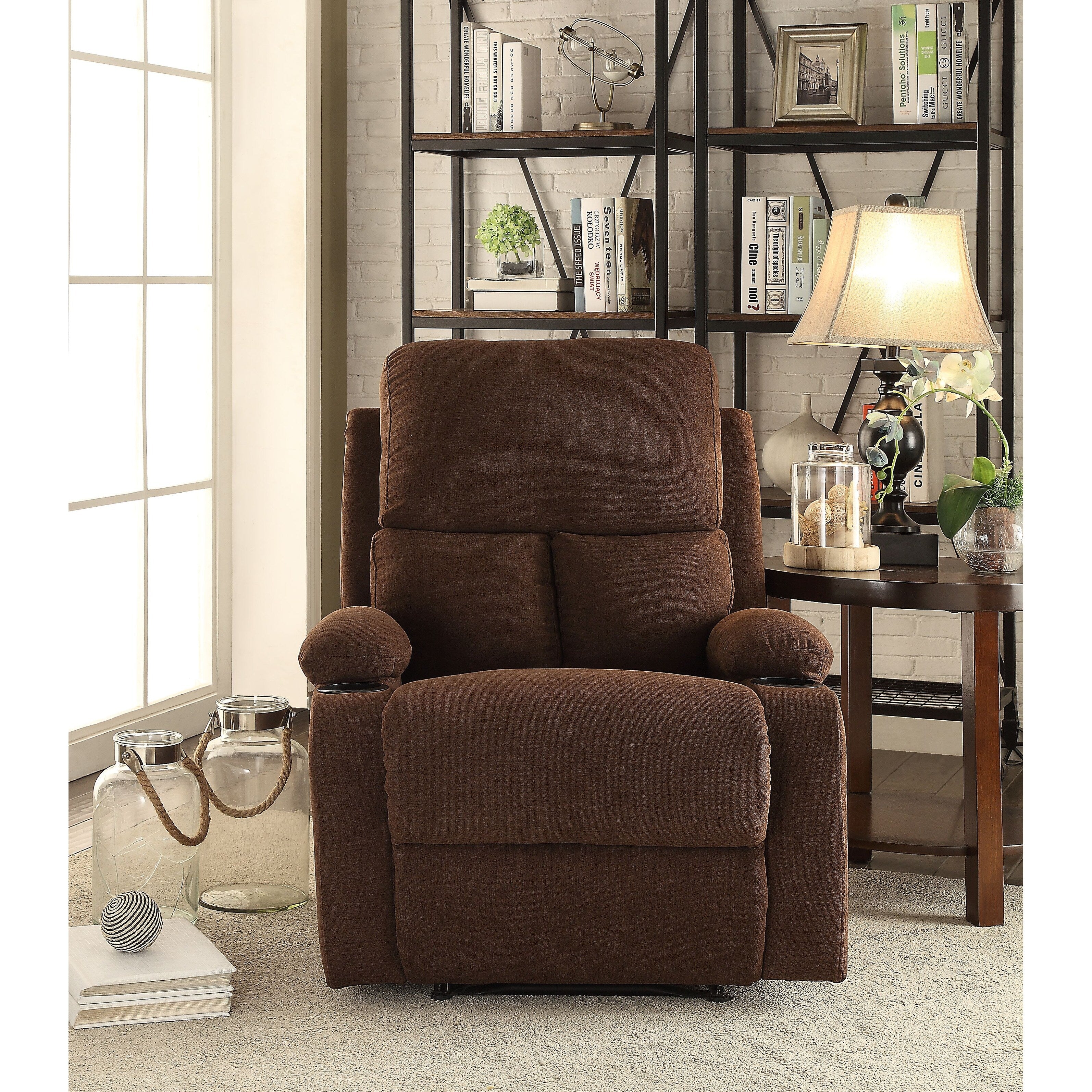 Chocolate Linen Motion Recliner