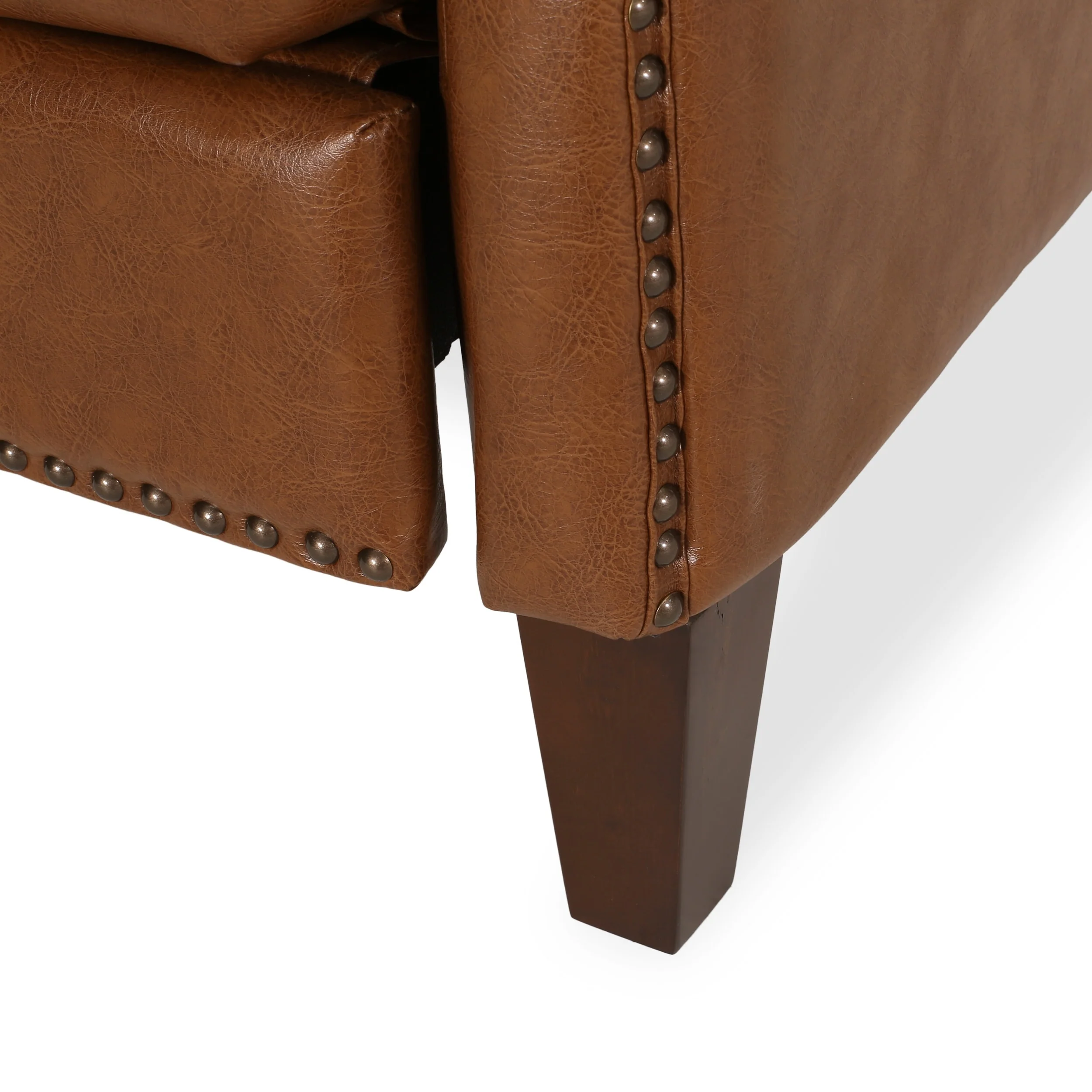 Cavanaugh Upholstered Pushback Recliner with Nailhead Trim by Christopher Knight Home