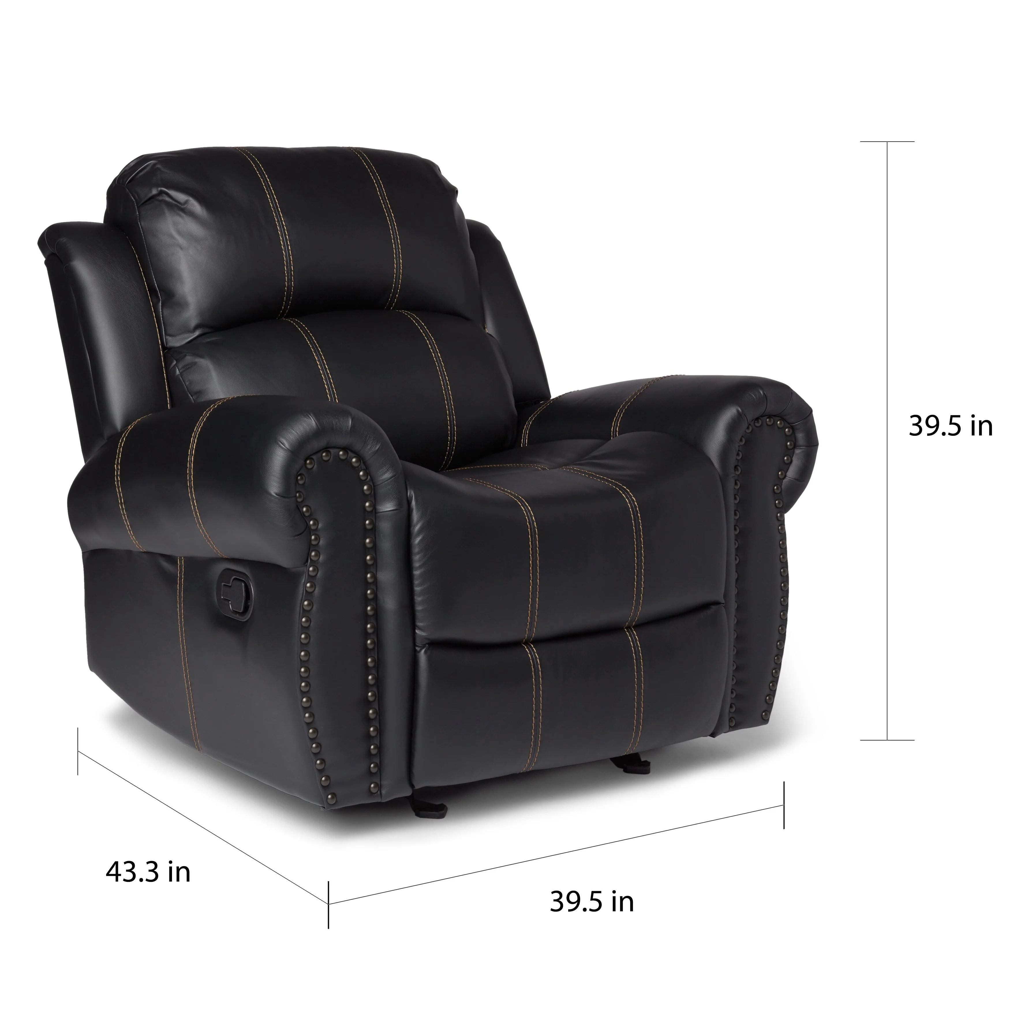 Charlie PU Leather Glider Recliner Club Chair by Christopher Knight Home