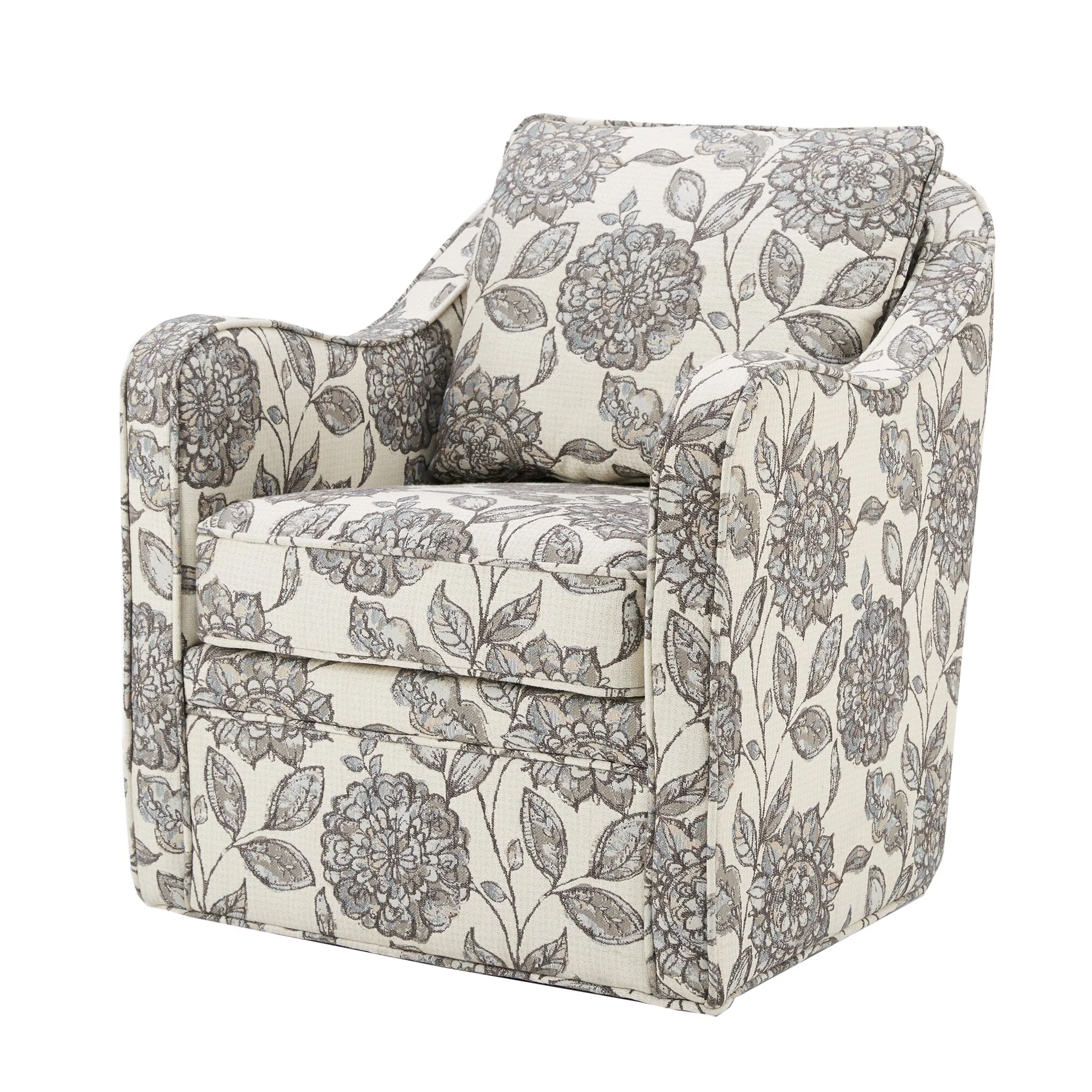Madison Park Betty Upholstered Swivel Curved Armchair