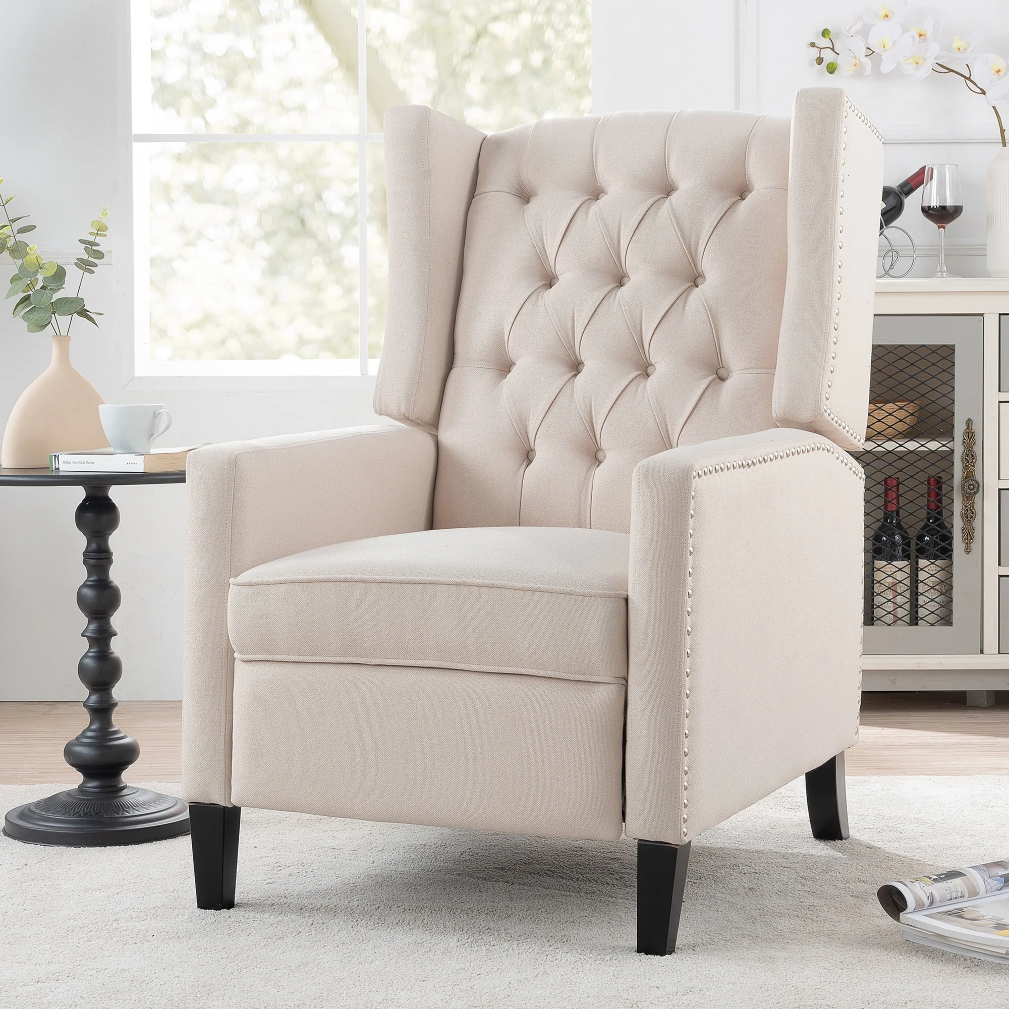 Wide Manual Wing Chair Recliner - 34.45 x 27.16 x 40.55