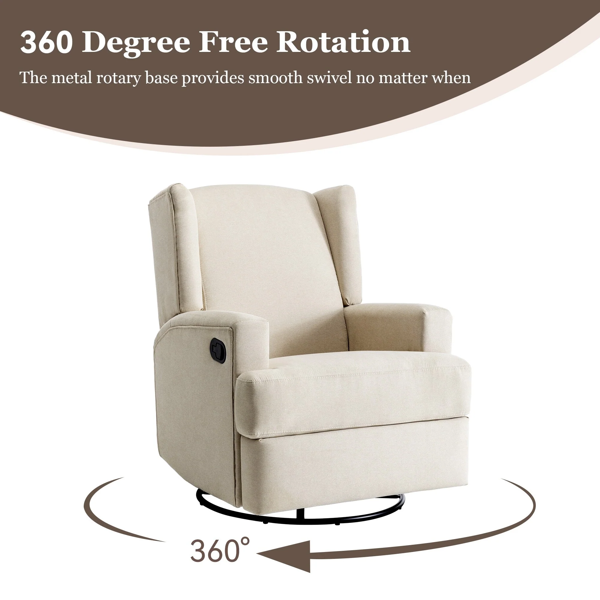 31'' W Manual Glider Swivel Glider Rocker Recliner Nursery Set of 2
