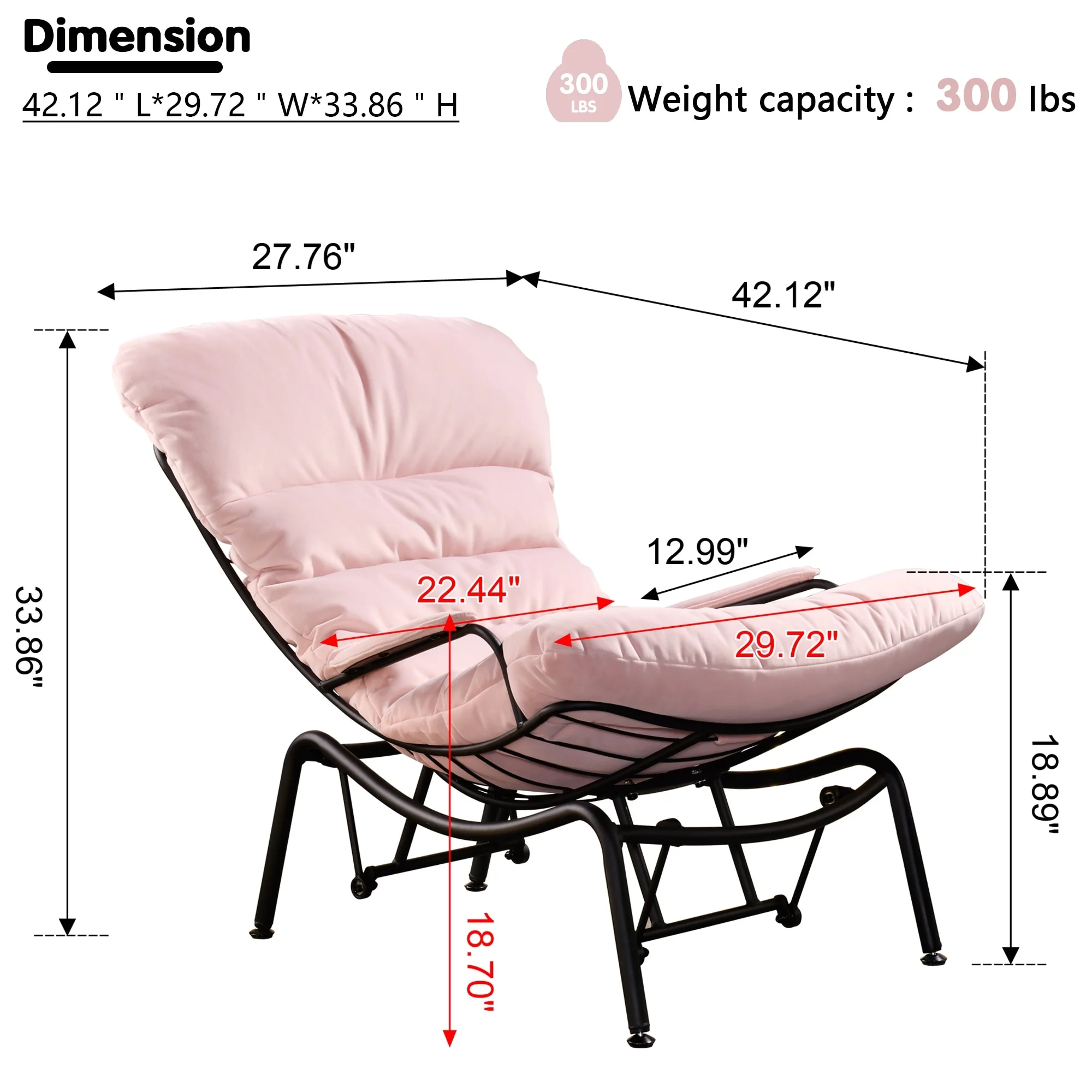 OVIOS Living Room Accent Chair Rocking Recliner Chair with Ottoman