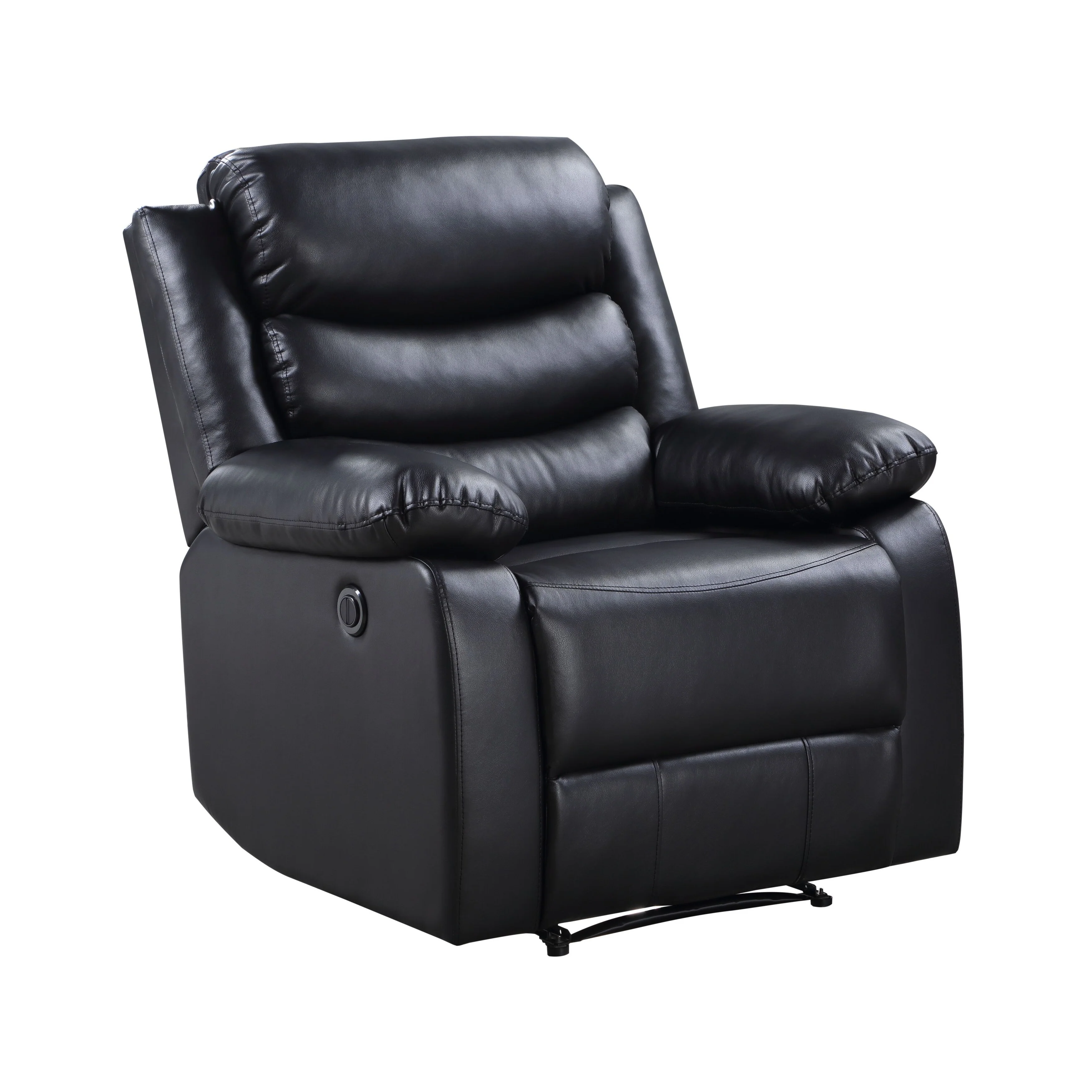 Black Synthetic Leather Power Motion Recliner