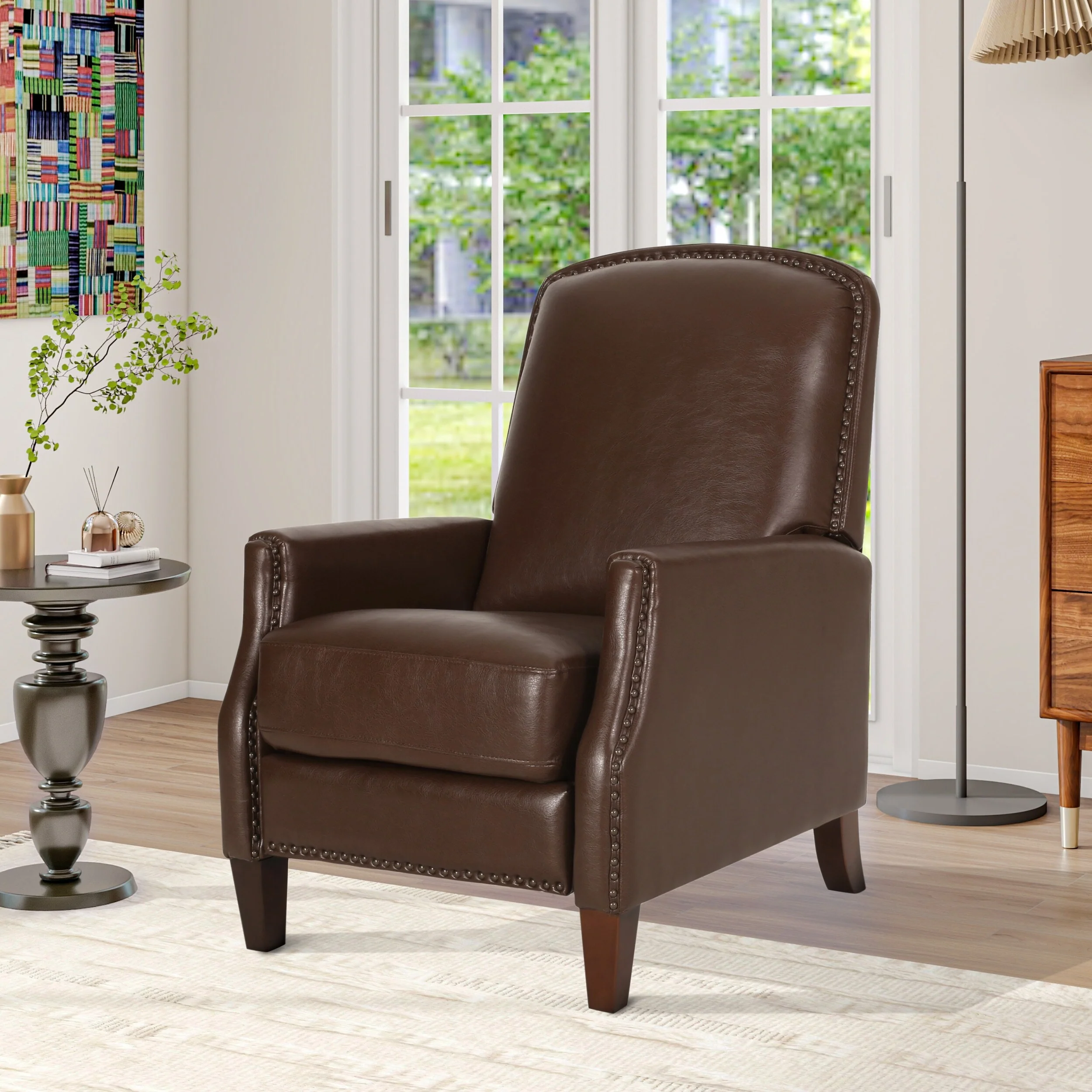 PU Leather Recliner Chair with Rivets